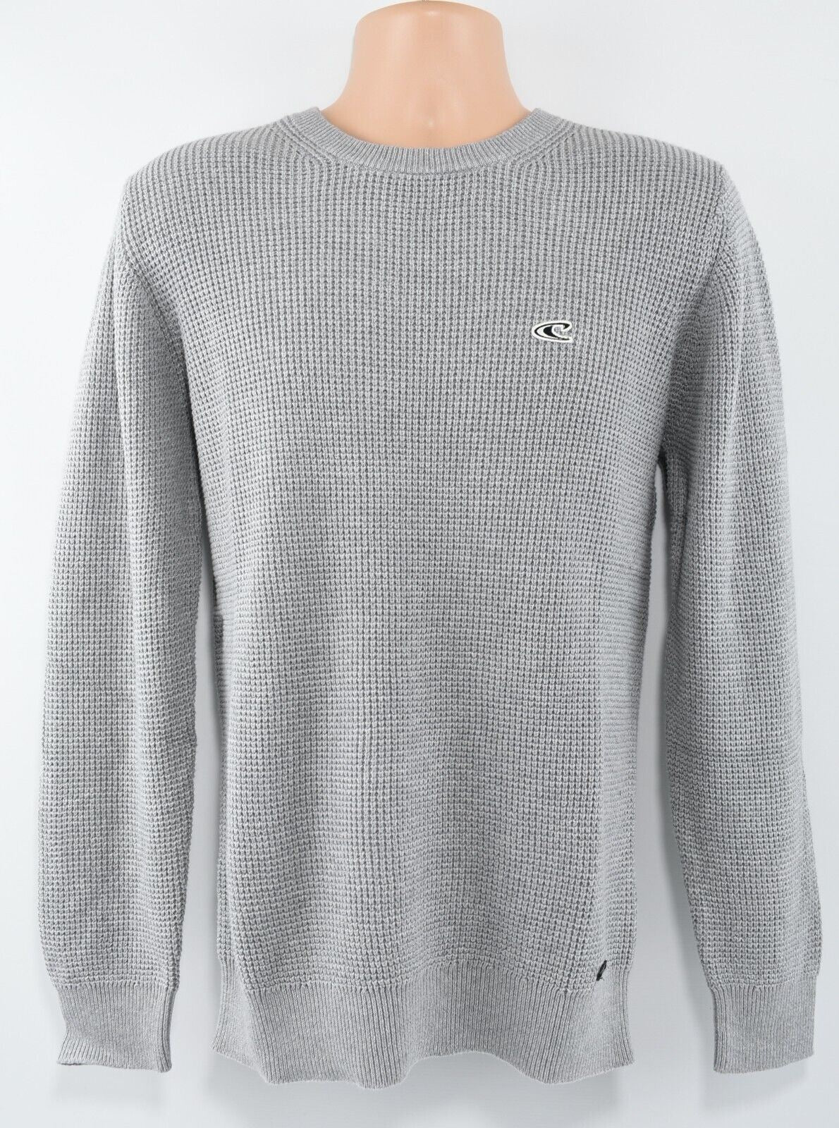 O'NEILL Men's TUCK Pullover Jumper, 100% Cotton Knit, Silver Grey, size LARGE