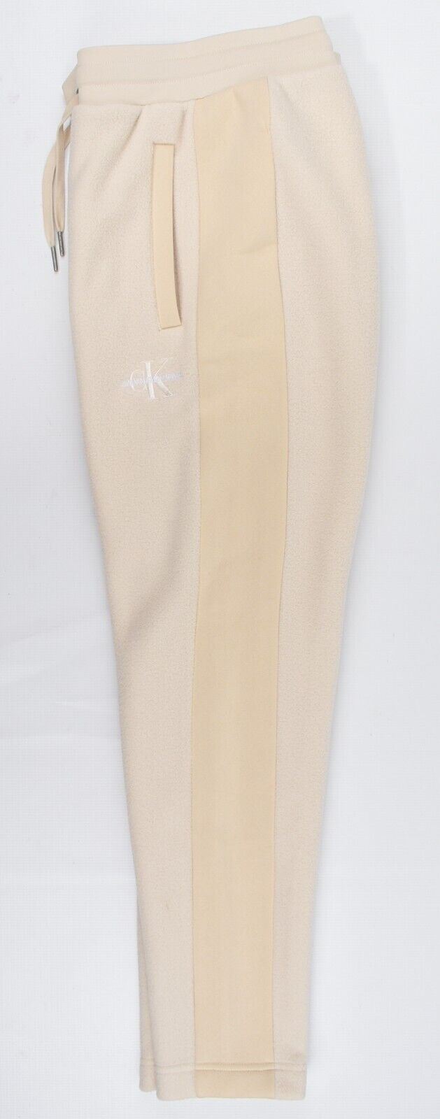 CALVIN KLEIN Women's Polar Fleece Joggers Pants, Cream Colour, size M (UK 12)