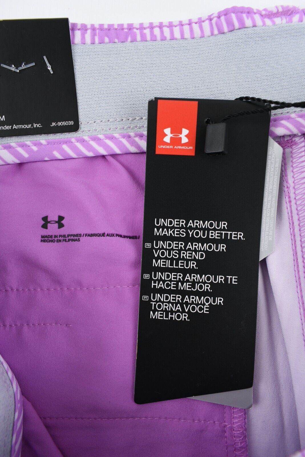 UNDER ARMOUR GOLF Women's 9" Shorts, Purple/Printed, size S (UK 10)