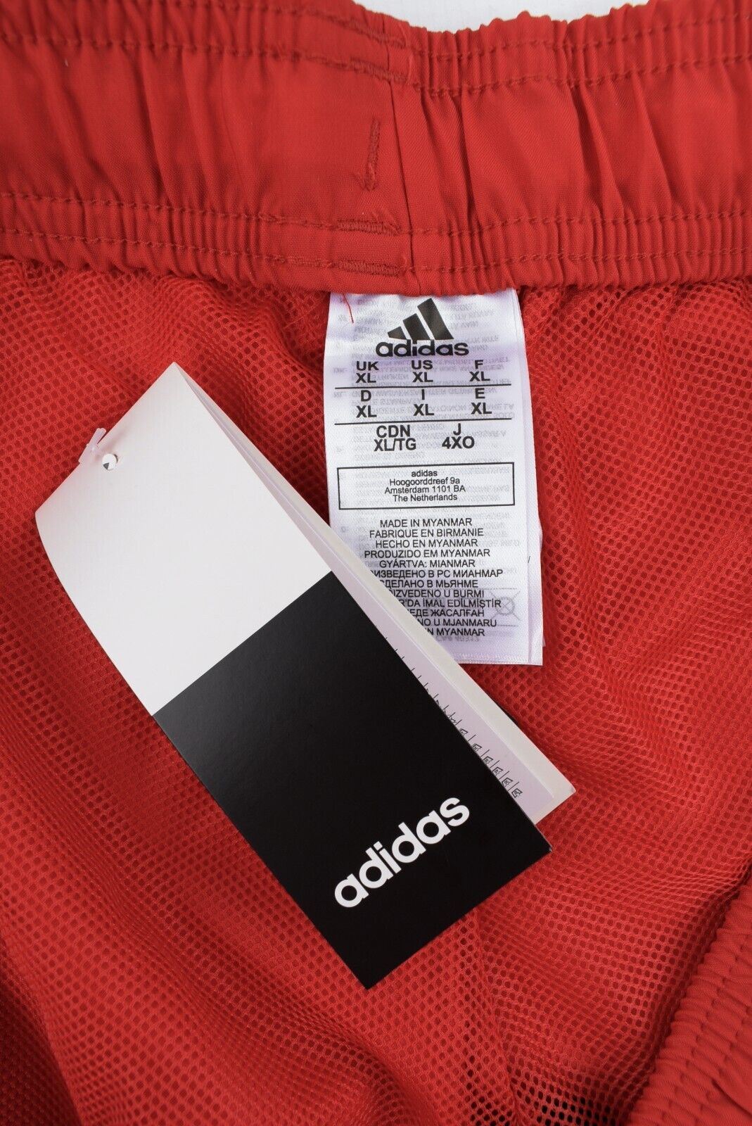 ADIDAS Men's Chelsea Relaxed Fit Sports Shorts, Red/White, size XL