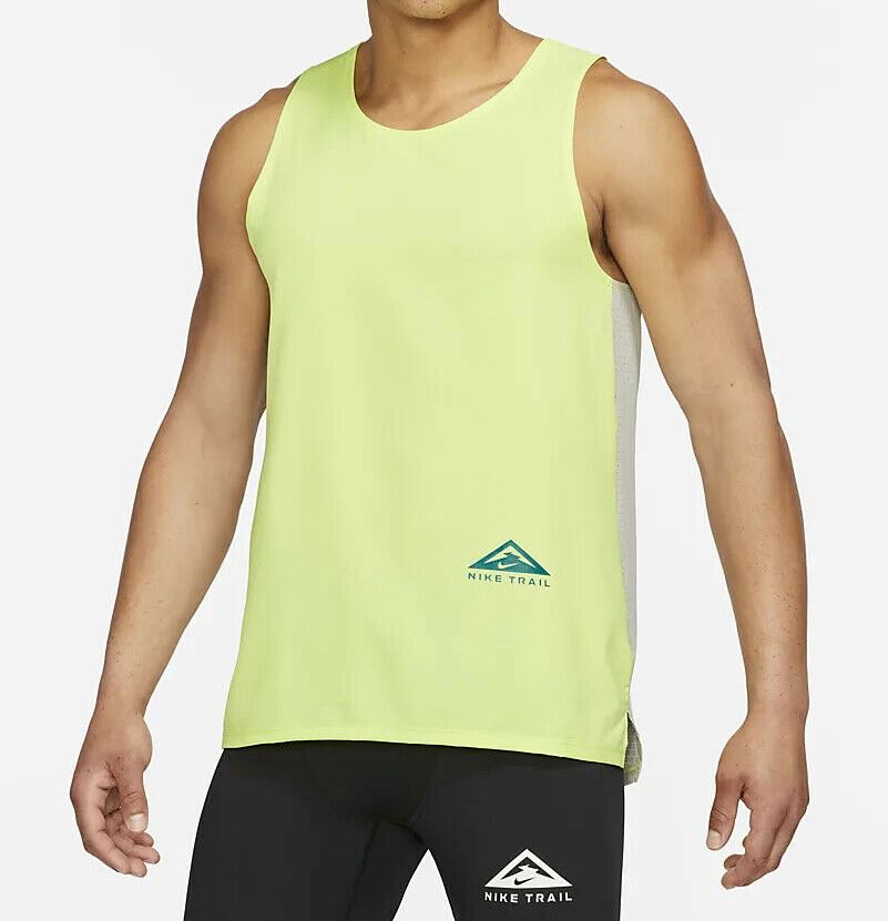 NIKE DriFit Men's Trail Running /Activewear Tank Top, Grey/Green, size M