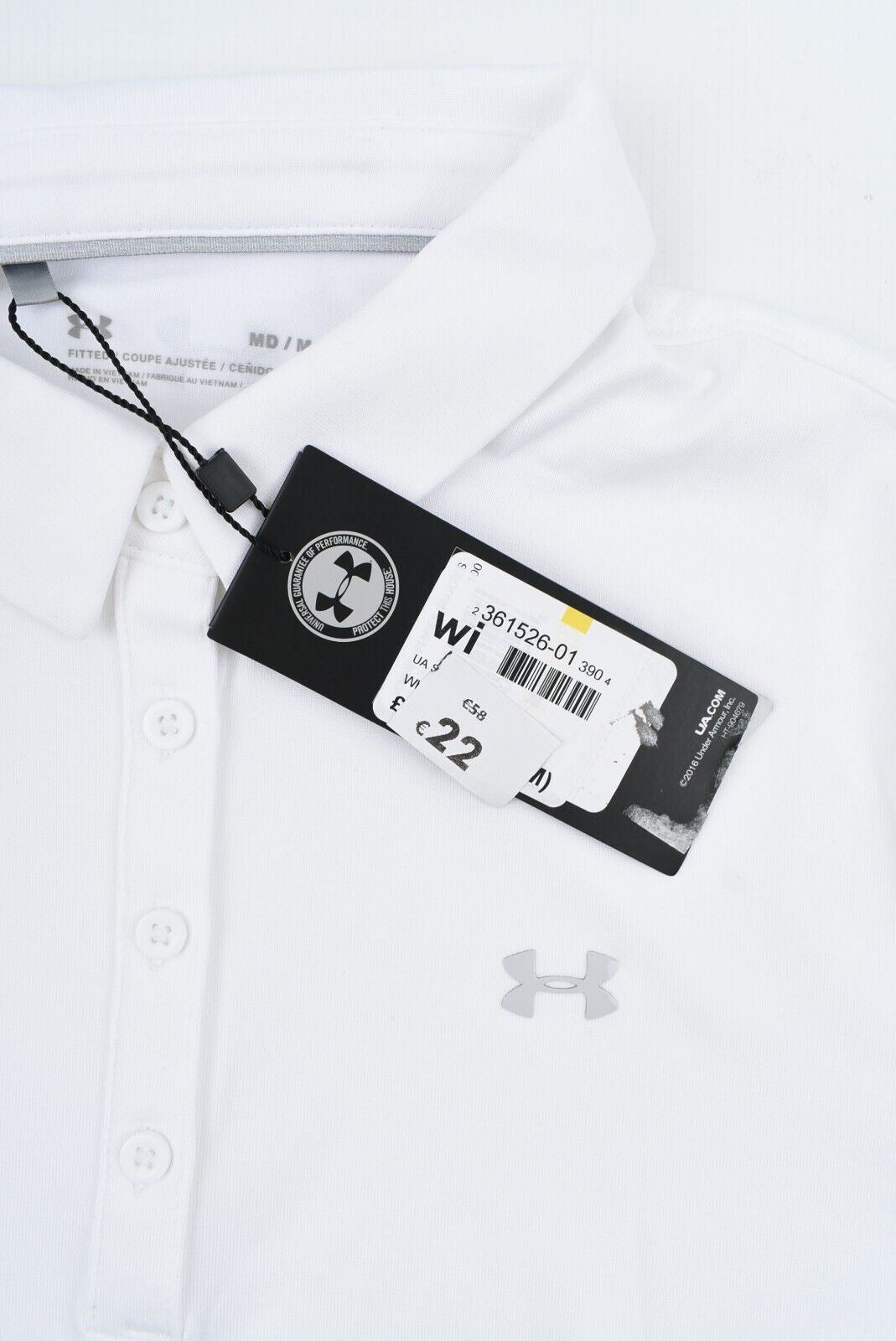 UNDER ARMOUR Women's ZING Polo Shirt, Fitted Style, White, size M (UK 12)