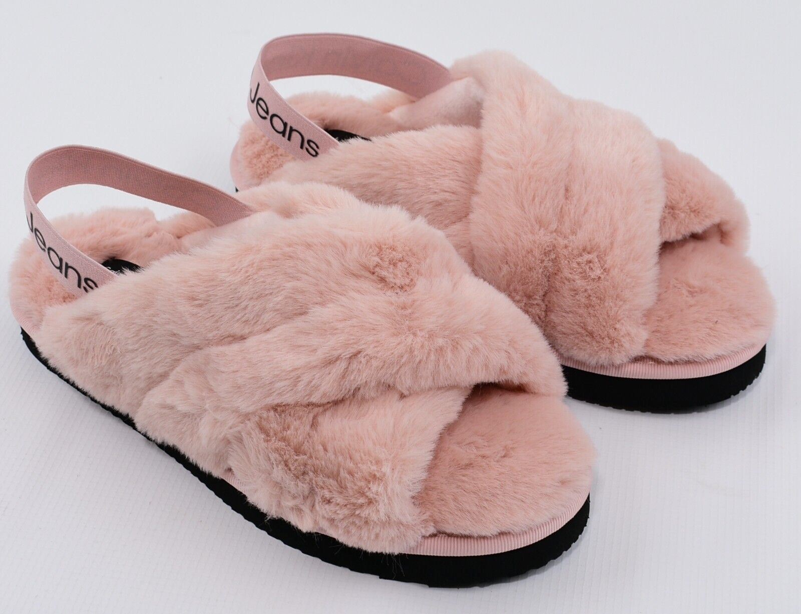 CALVIN KLEIN JEANS - Women's Faux Fur Fluffy Slingback Slippers, size UK 6.5