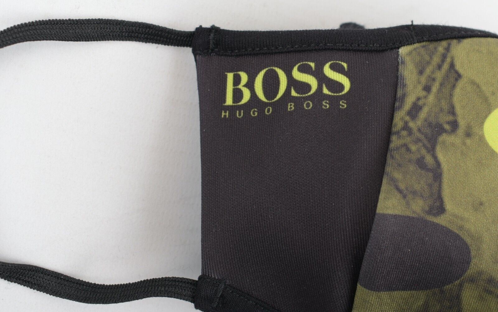 HUGO BOSS Reusable Fabric Face Mask, Black/Green, Unisex - size M