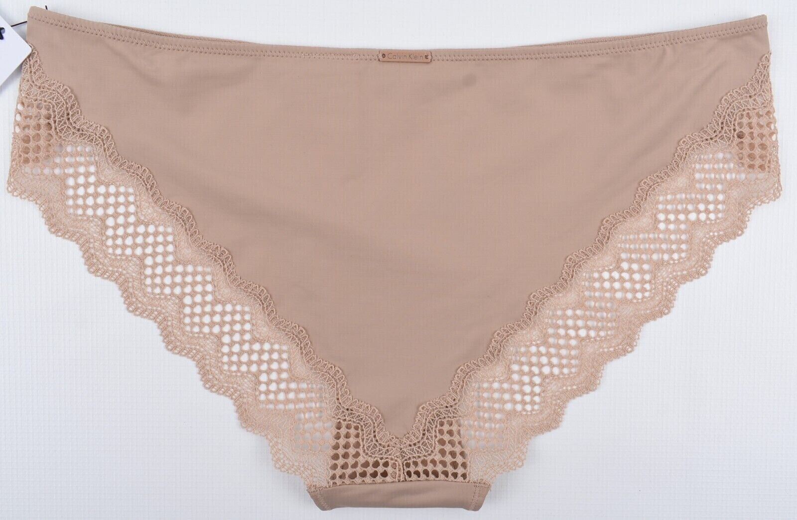 CALVIN KLEIN Underwear Women's Mirage Lace Bikini Knickers, Honey Almond size XS