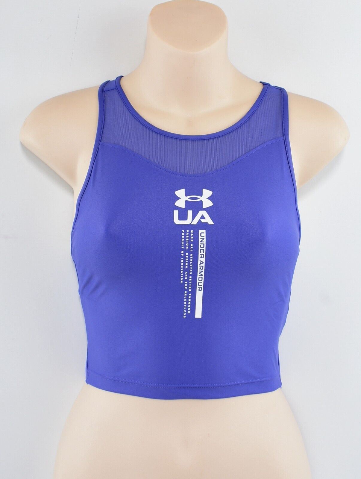 UNDER ARMOUR Women's ISO-CHILL Activewear Crop Top, Isotope Blue, size L /UK 14