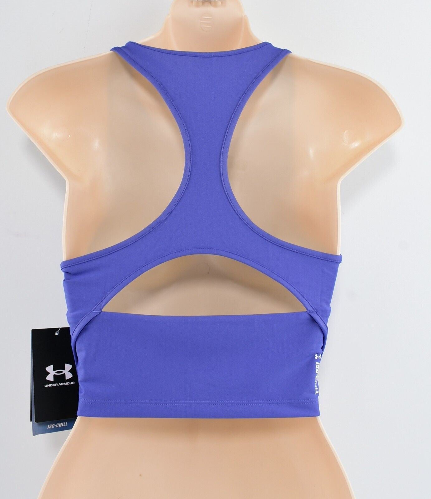 UNDER ARMOUR Women's ISO-CHILL Activewear Crop Top, Isotope Blue, size L /UK 14