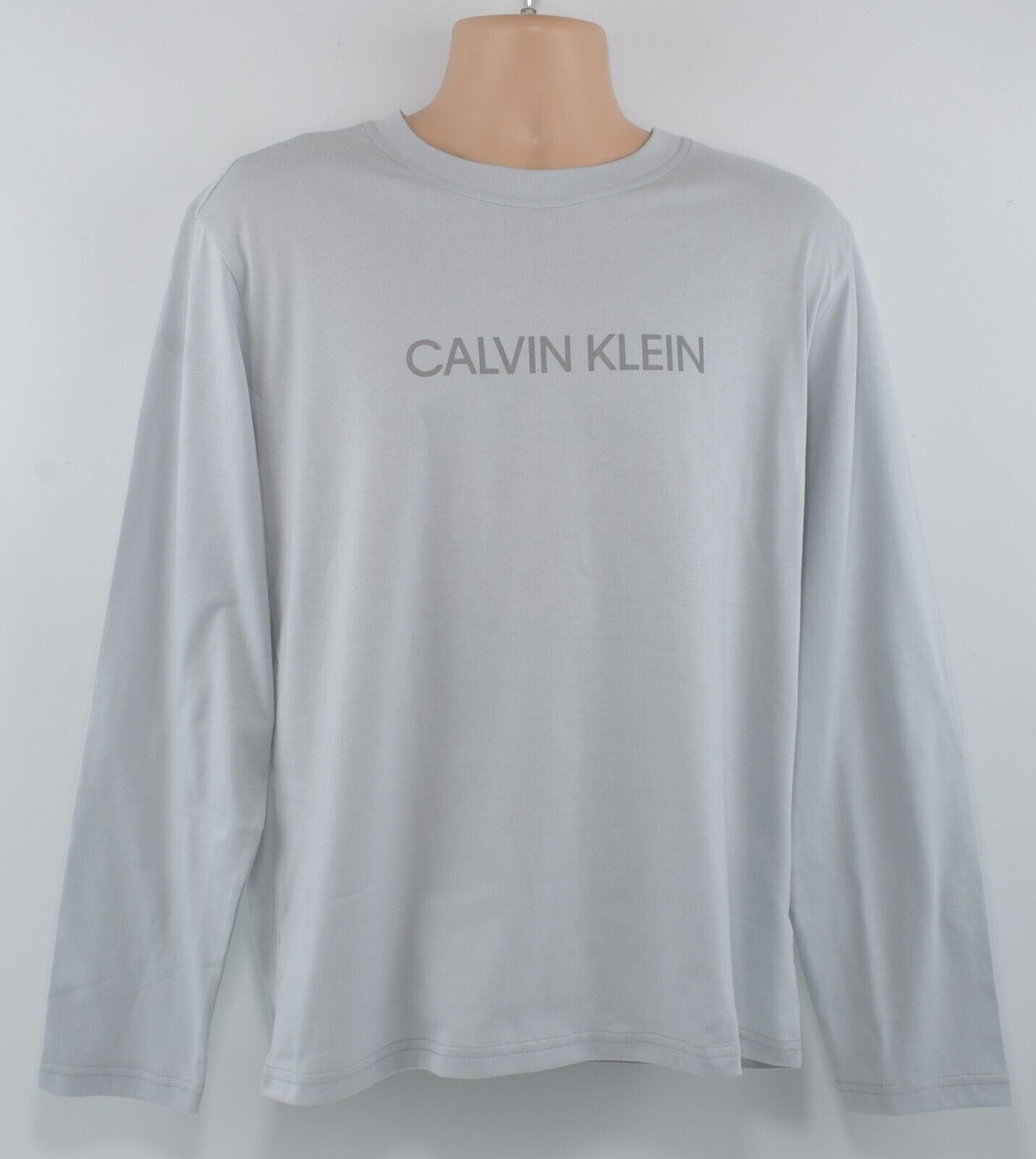 CALVIN KLEIN Performance: Men's Long Sleeve Crew Neck T-shirt Top, Grey, size L