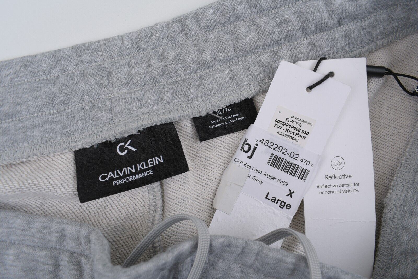 CALVIN KLEIN Performance: Men's Essential Logo Joggers, Heather Grey, size XL