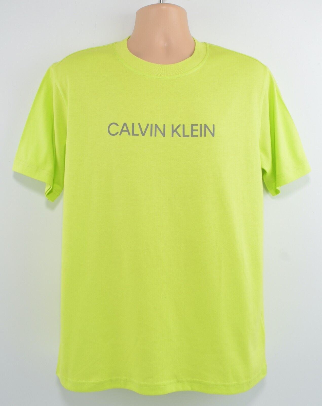 CALVIN KLEIN Performance: Men's Crew Neck T-shirt, Acid Lime, size MEDIUM