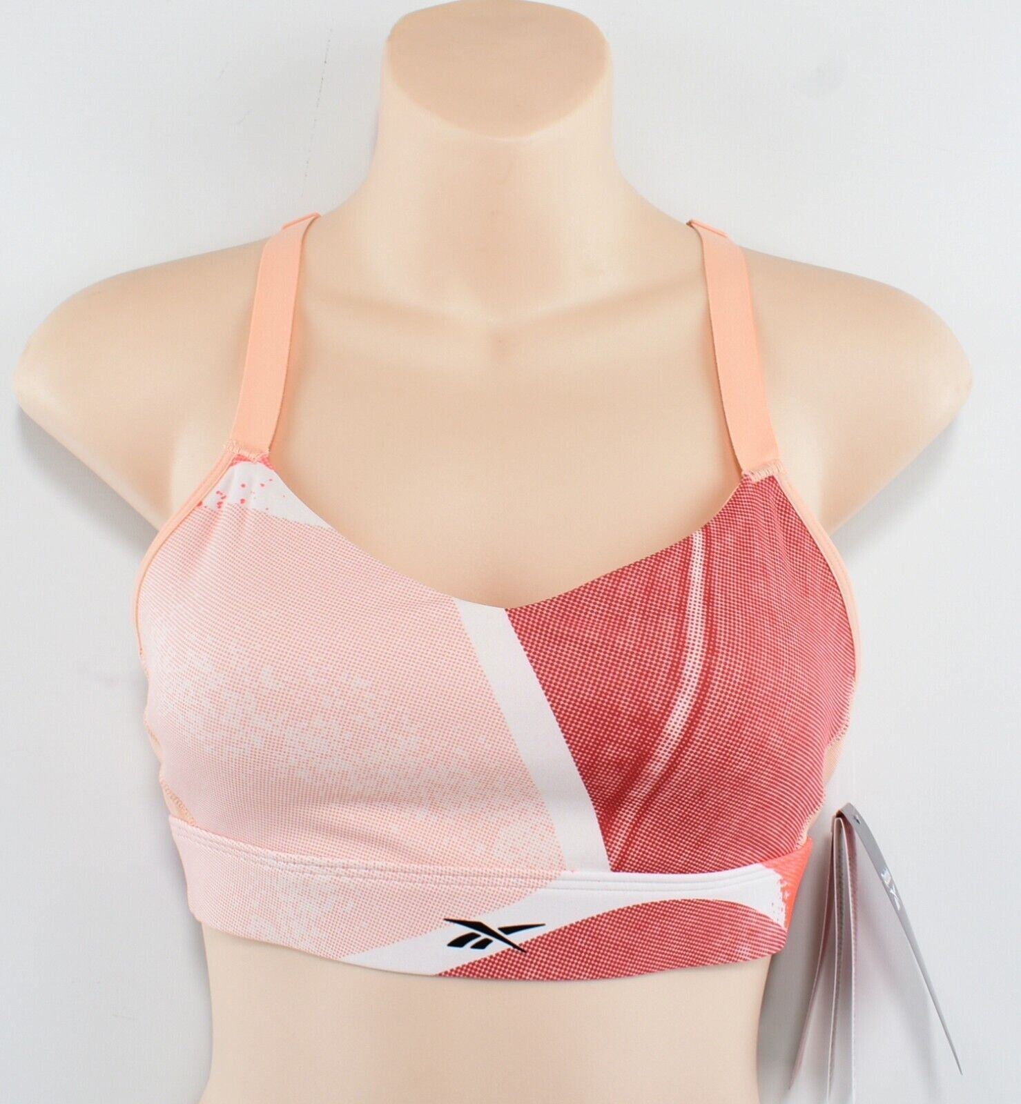 REEBOK Women's STUDIO LUX STRAPPY Sports Bra, Orange Flare size S (UK 8-10)