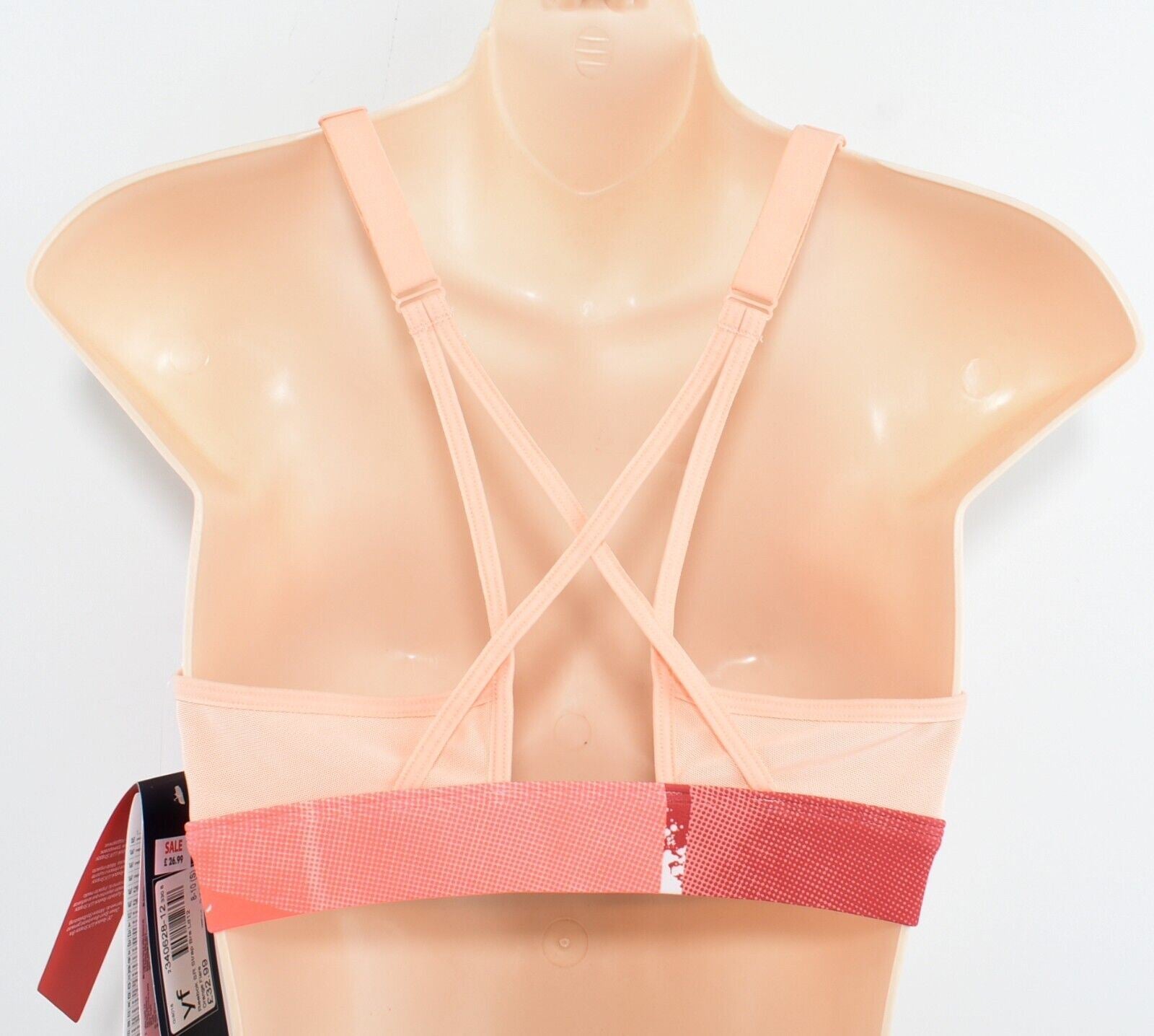 REEBOK Women's STUDIO LUX STRAPPY Sports Bra, Orange Flare size L (UK 16-18)