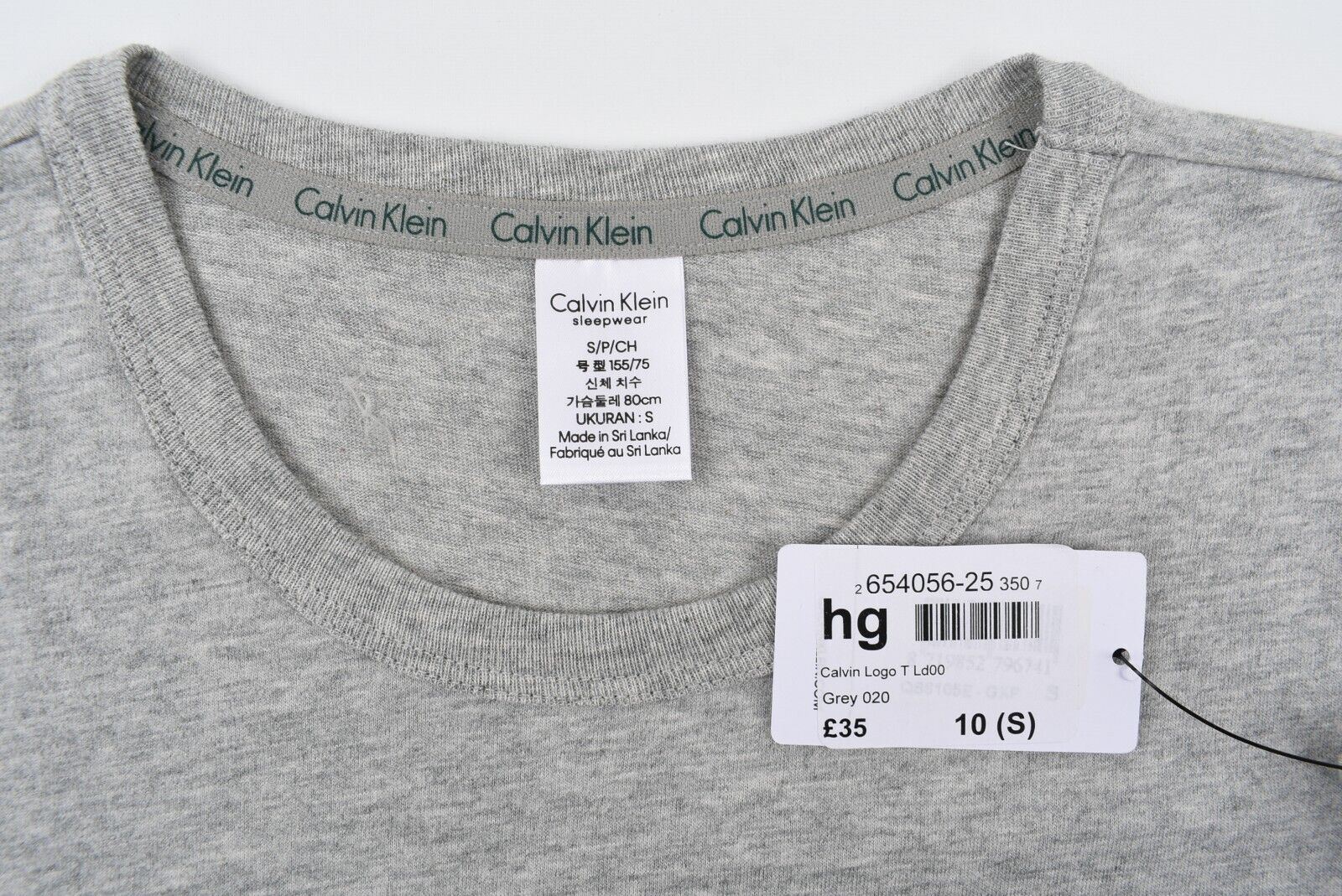 CALVIN KLEIN Women's Lounging / Sleepwear T-shirt, Grey Heather, size S (UK 10)