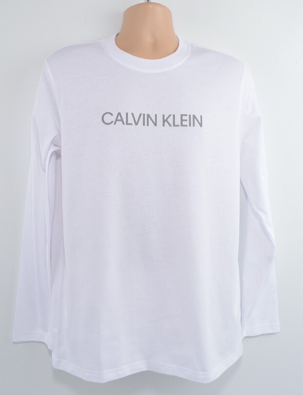 CALVIN KLEIN Performance Men's Long Sleeve T-shirt Top, Bright White, size S