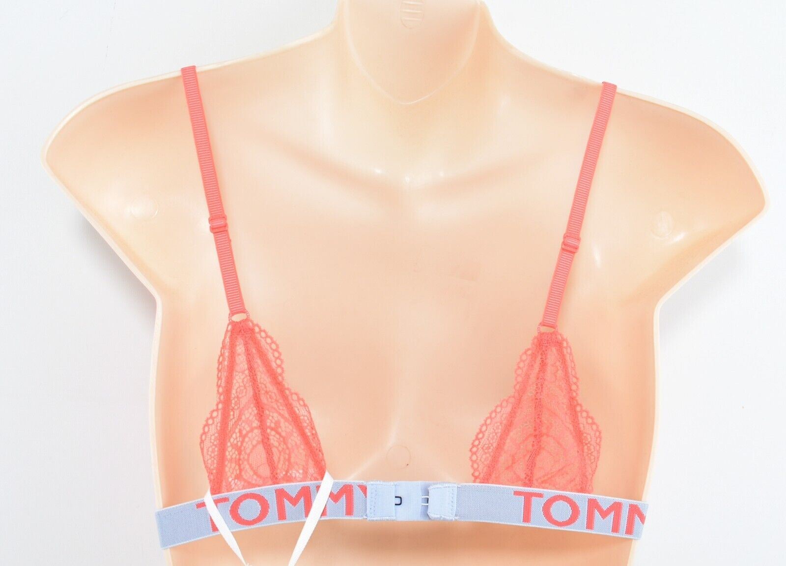 TOMMY HILFIGER Women's Triangle Lace Bra, Sugar Coral, size M /UK 12