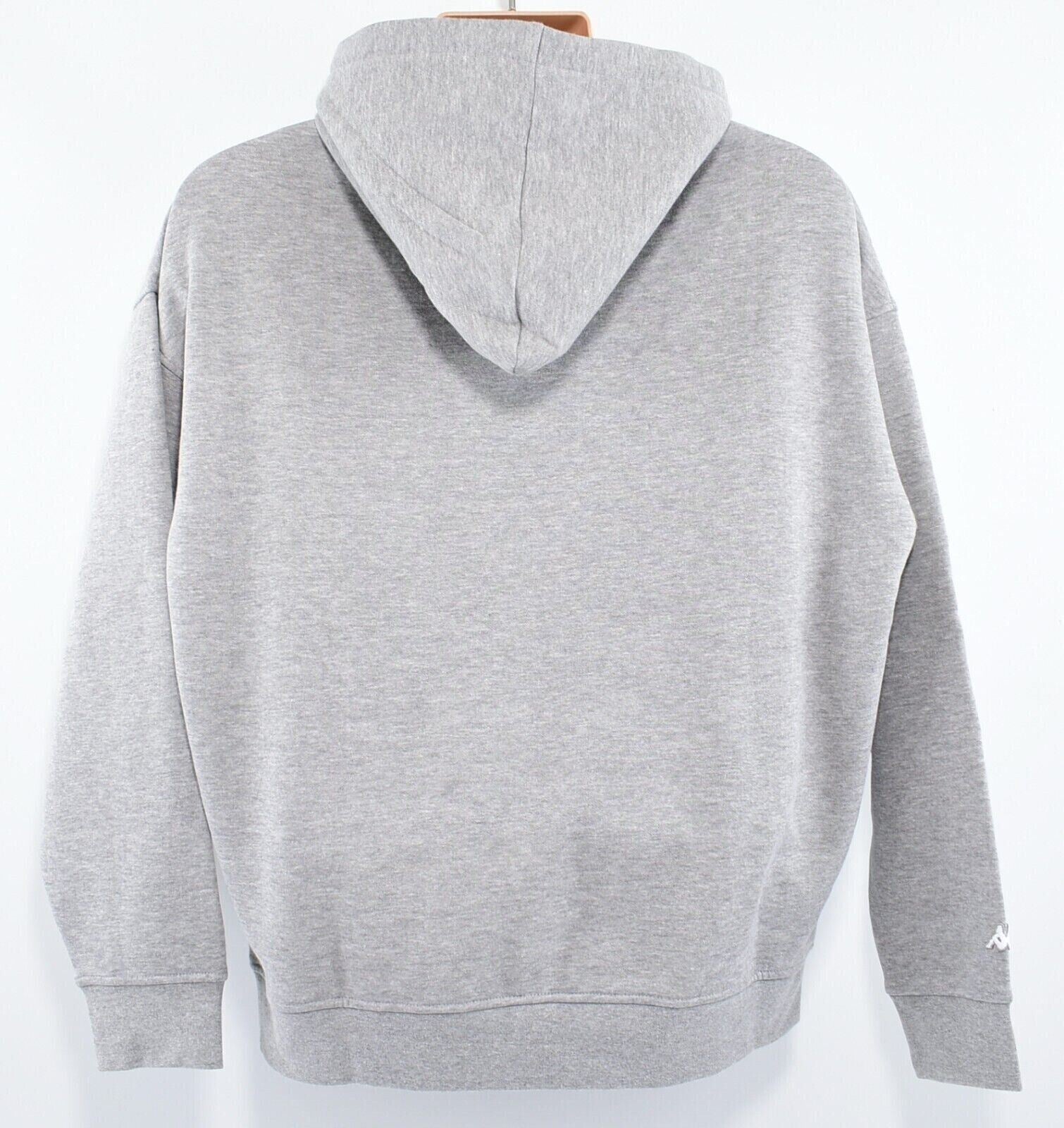 KAPPA Men's Oversized Hooded Sweatshirt, Hoodie, Grey Heather/White Logo, size L