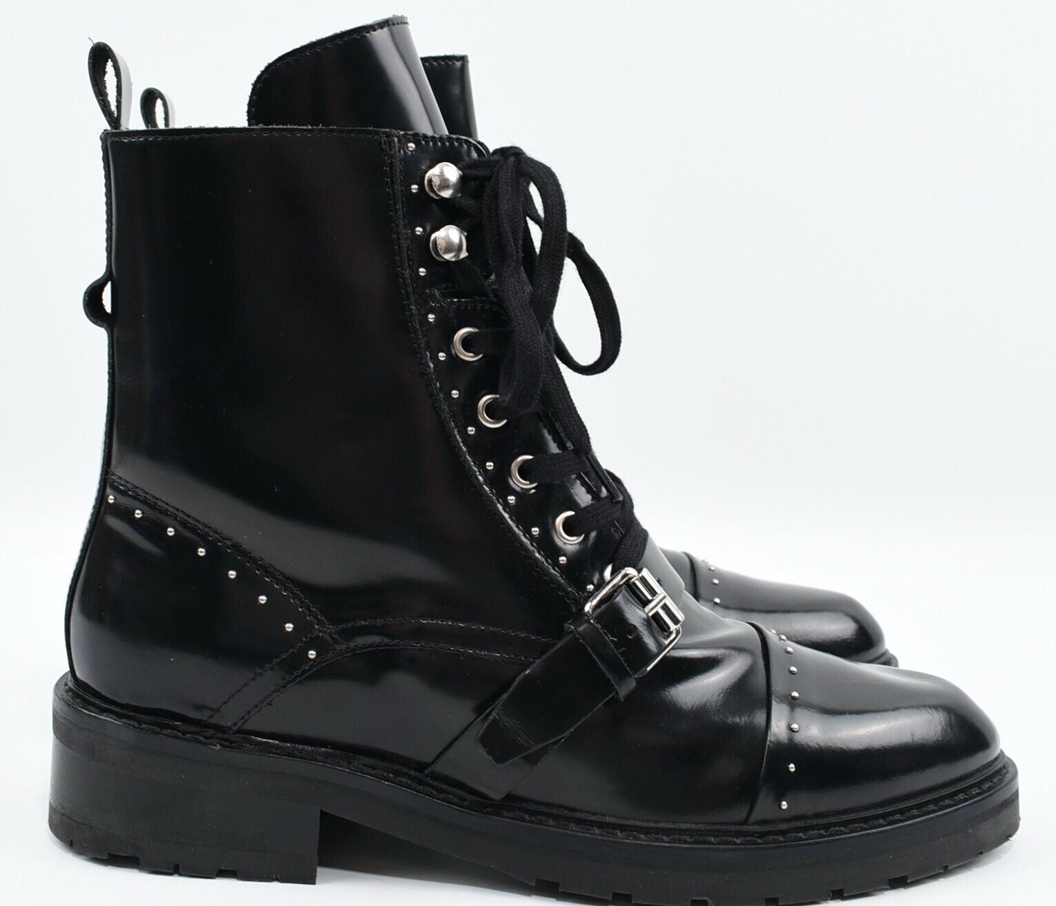 ALLSAINTS Women's DAYNA Genuine Leather Boots, Black, size UK 7 / EU 40