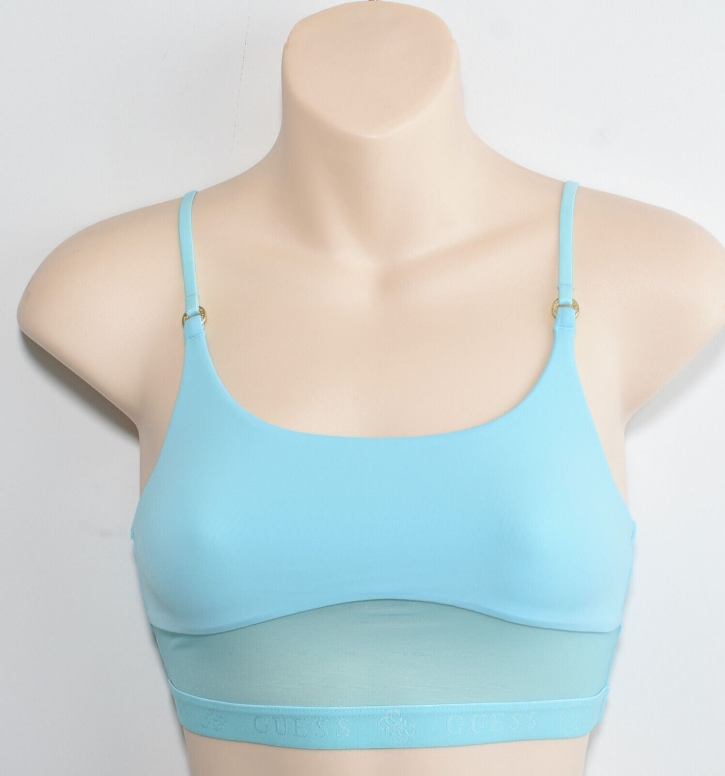 GUESS Women's Bralette, Aqua Blue, size SMALL