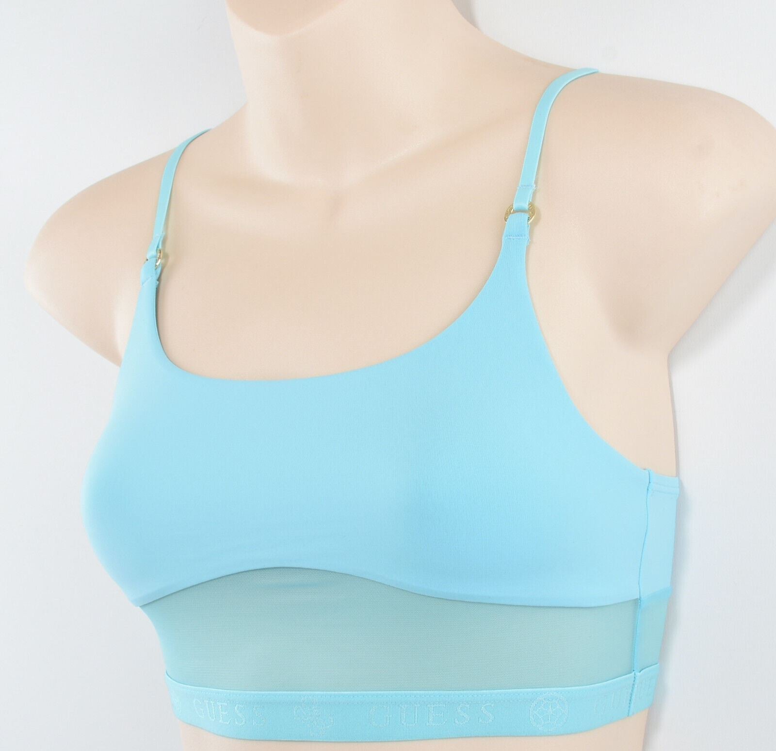 GUESS Women's Bralette, Aqua Blue, size SMALL