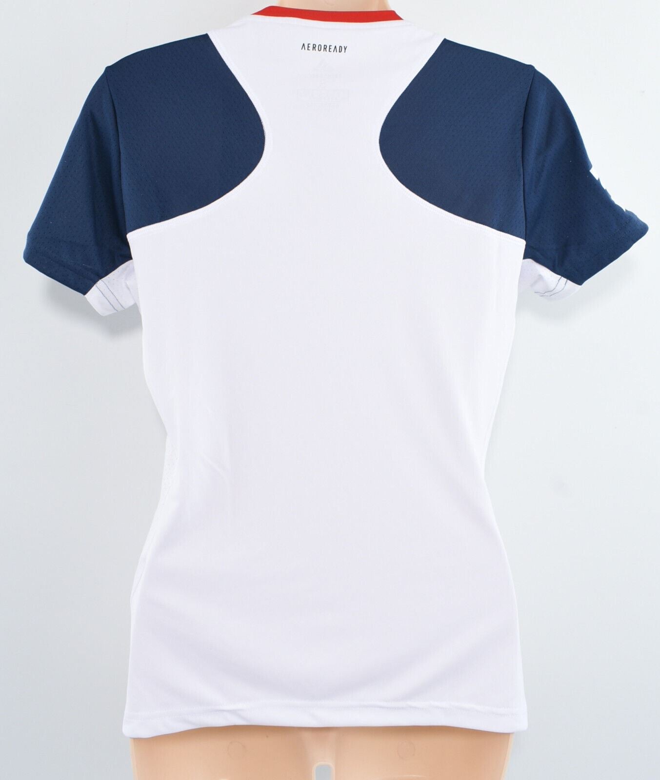 ADIDAS Women's Primegreen Club Tee, Aeroready, White/Navy Blue, size S /UK 8-10