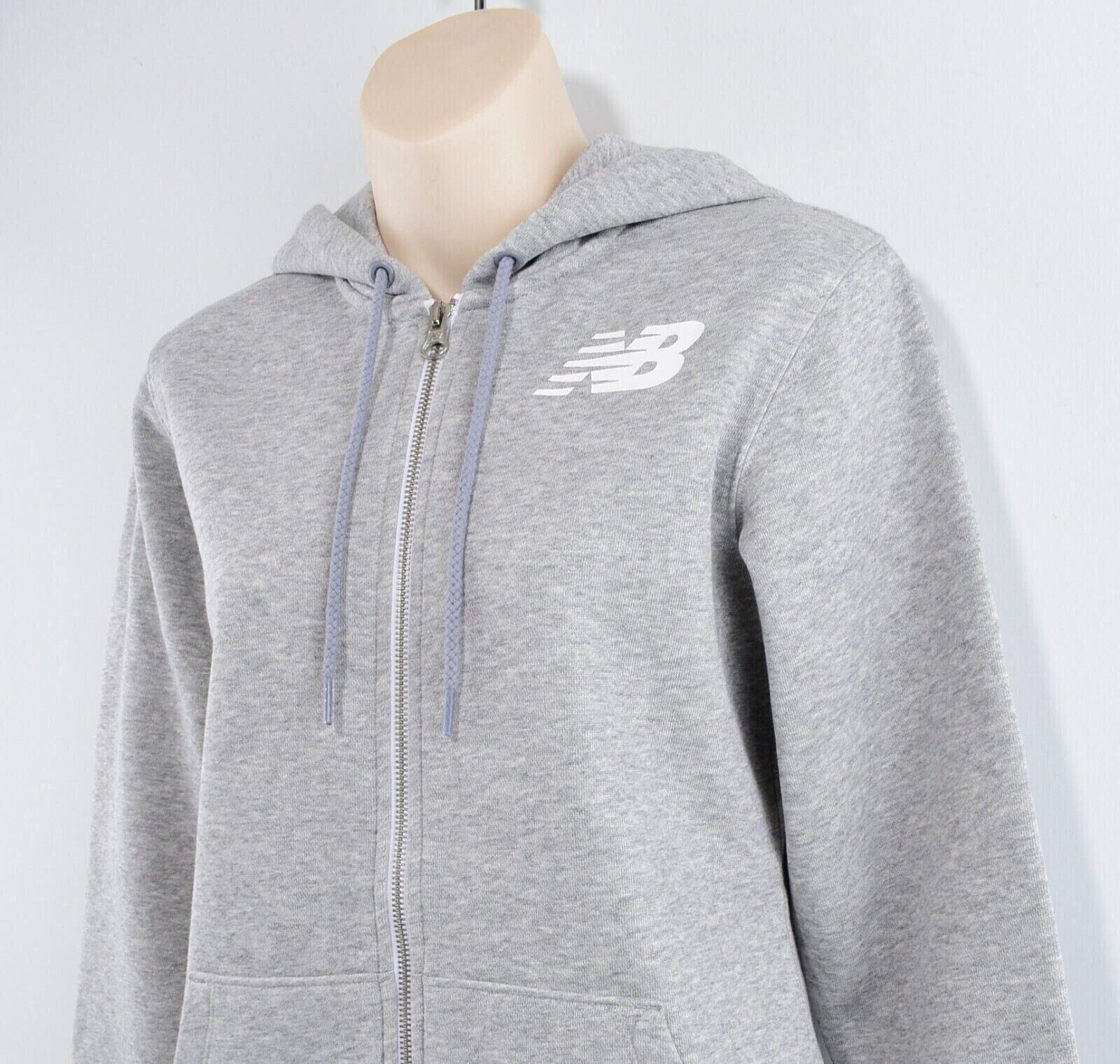 NEW BALANCE Women's Full Zip Hoodie Jacket, Grey Heather, size XS (UK 8)