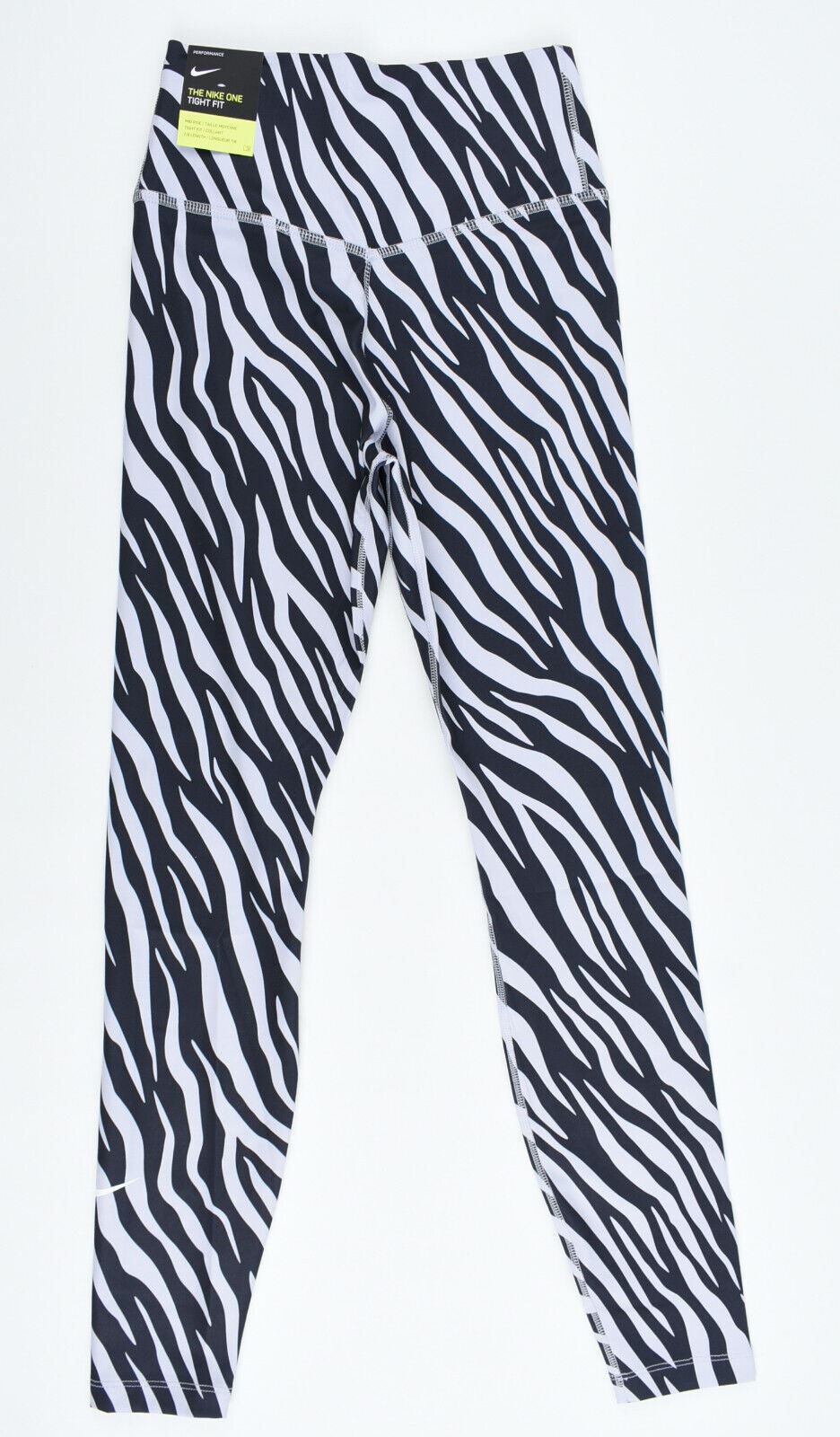 NIKE One Icon Clash Women's Zebra Print Leggings, Black/Off-White, size XS /UK 8