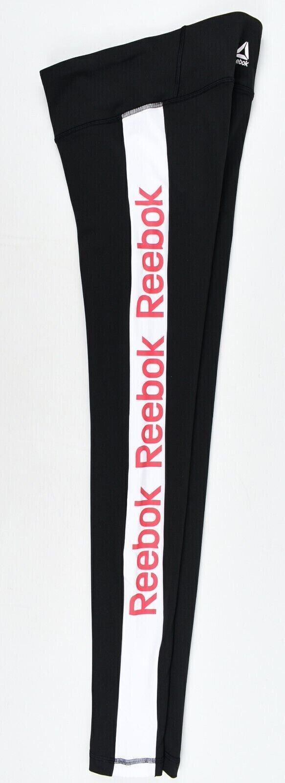 REEBOK Speedwick Women's Linear Logo Leggings, Black, size XL /UK 16