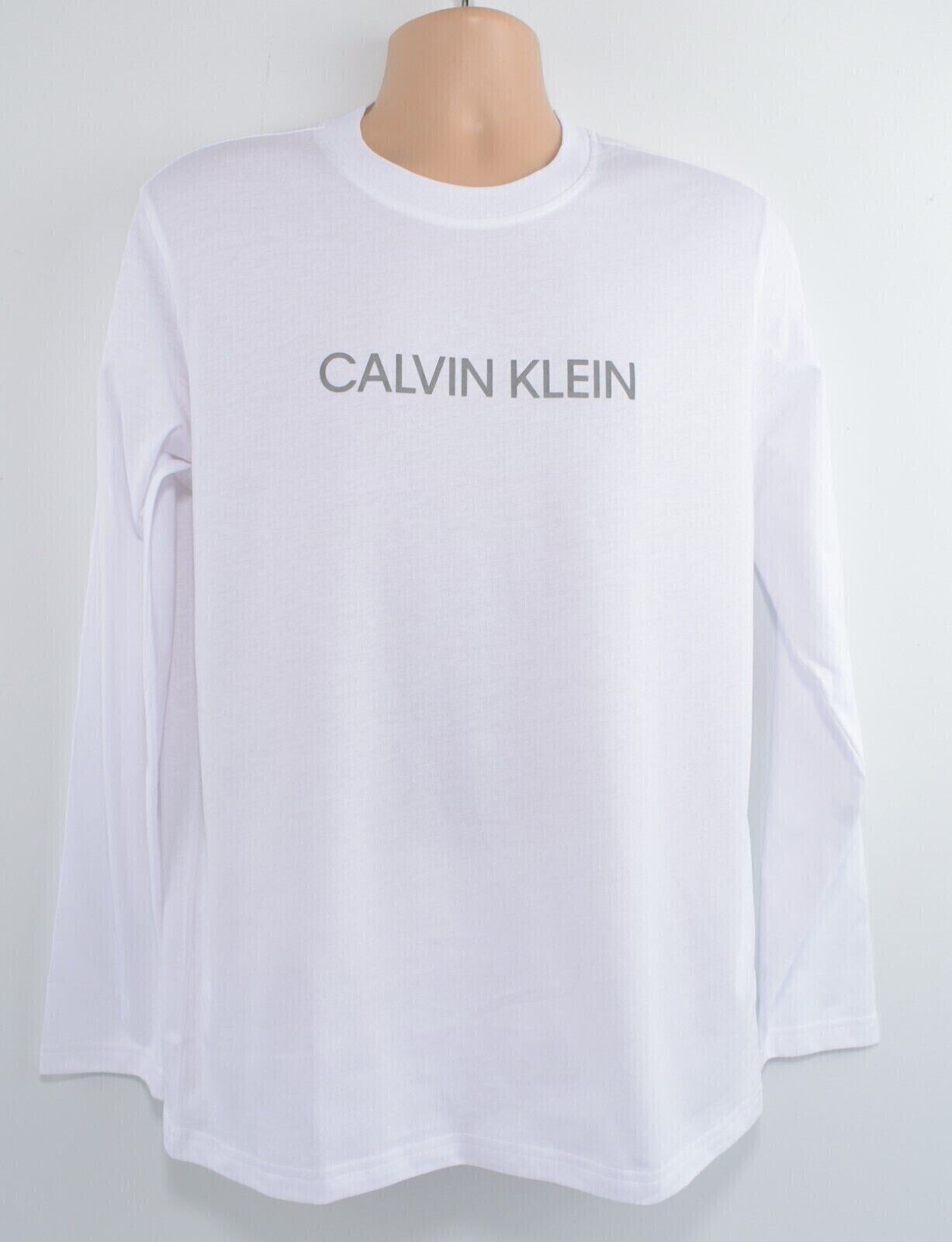 CALVIN KLEIN Performance Men's Long Sleeve T-shirt Top, Bright White, size L