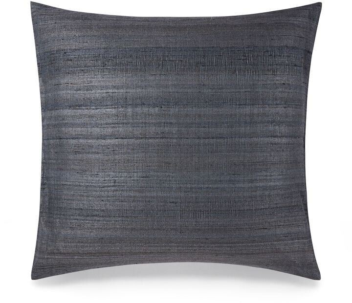 CALVIN KLEIN Home: ALPINE MEADOW 100% Silk Cushion Cover, Grey, 26in x 26in