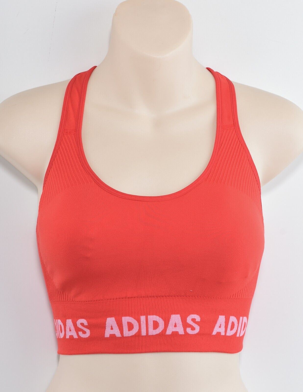 ADIDAS Women's AEROKNIT Sports Bra, Light Support, Vivid Red, size S /8-10