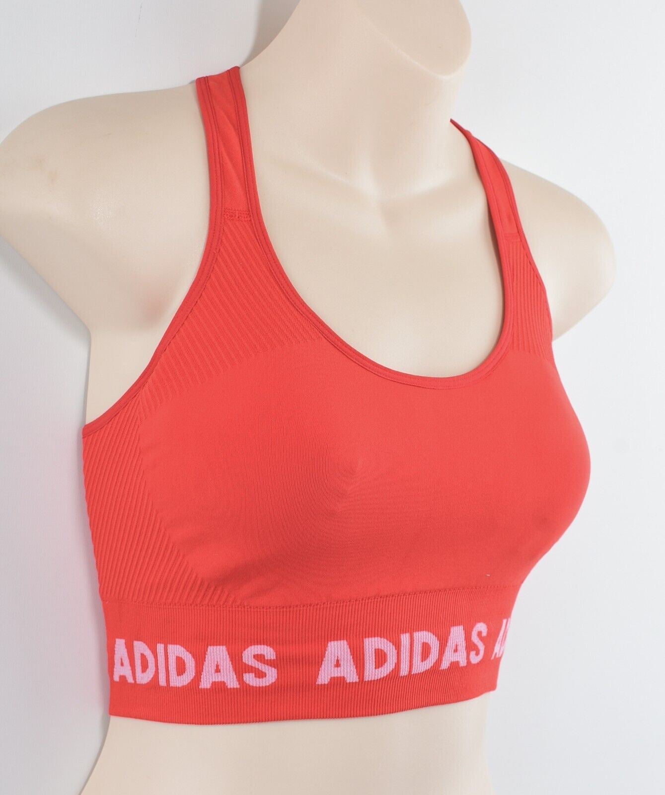 ADIDAS Women's AEROKNIT Sports Bra, Light Support, Vivid Red, size S /8-10