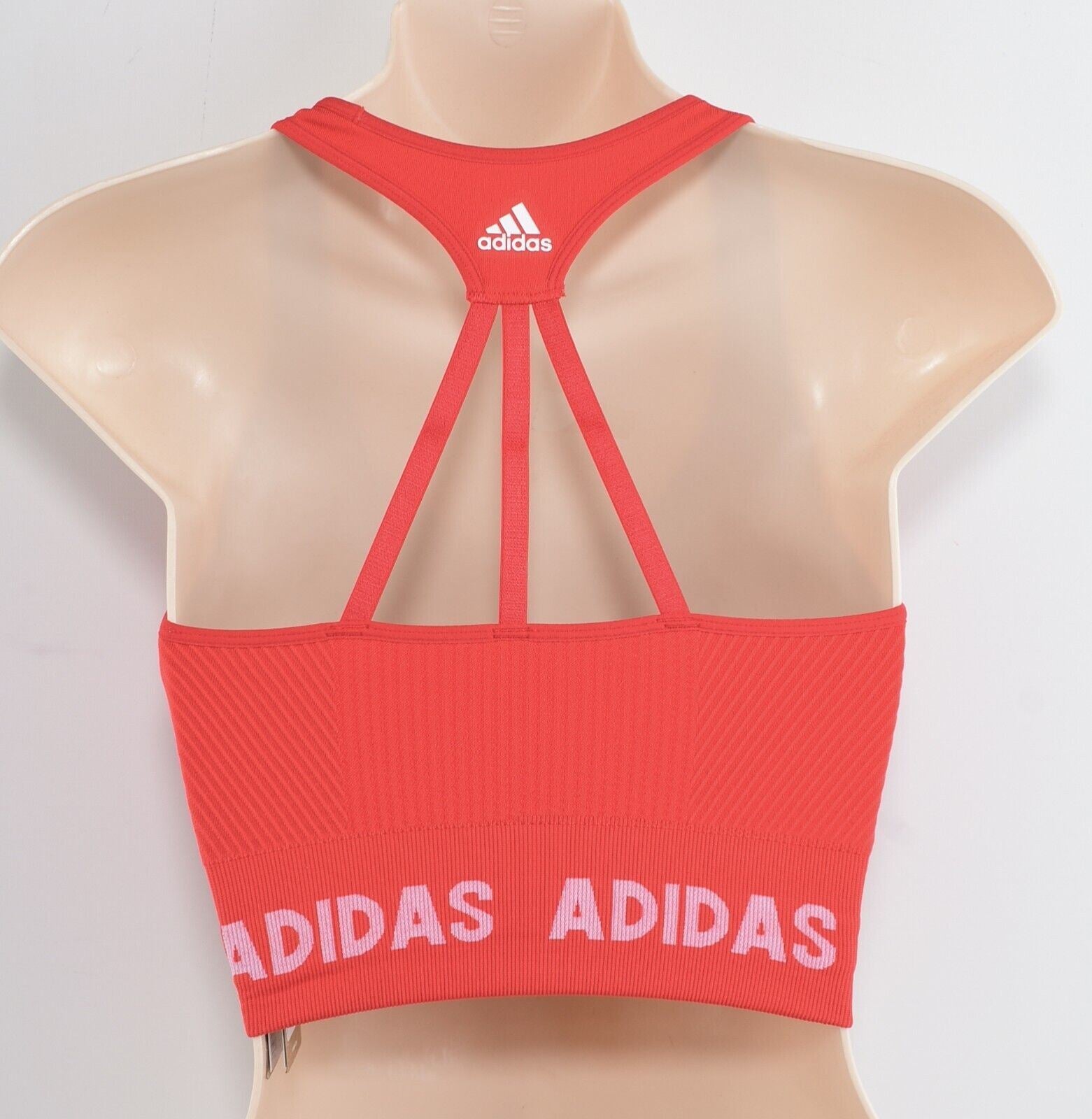 ADIDAS Women's AEROKNIT Sports Bra, Light Support, Vivid Red, size S /8-10