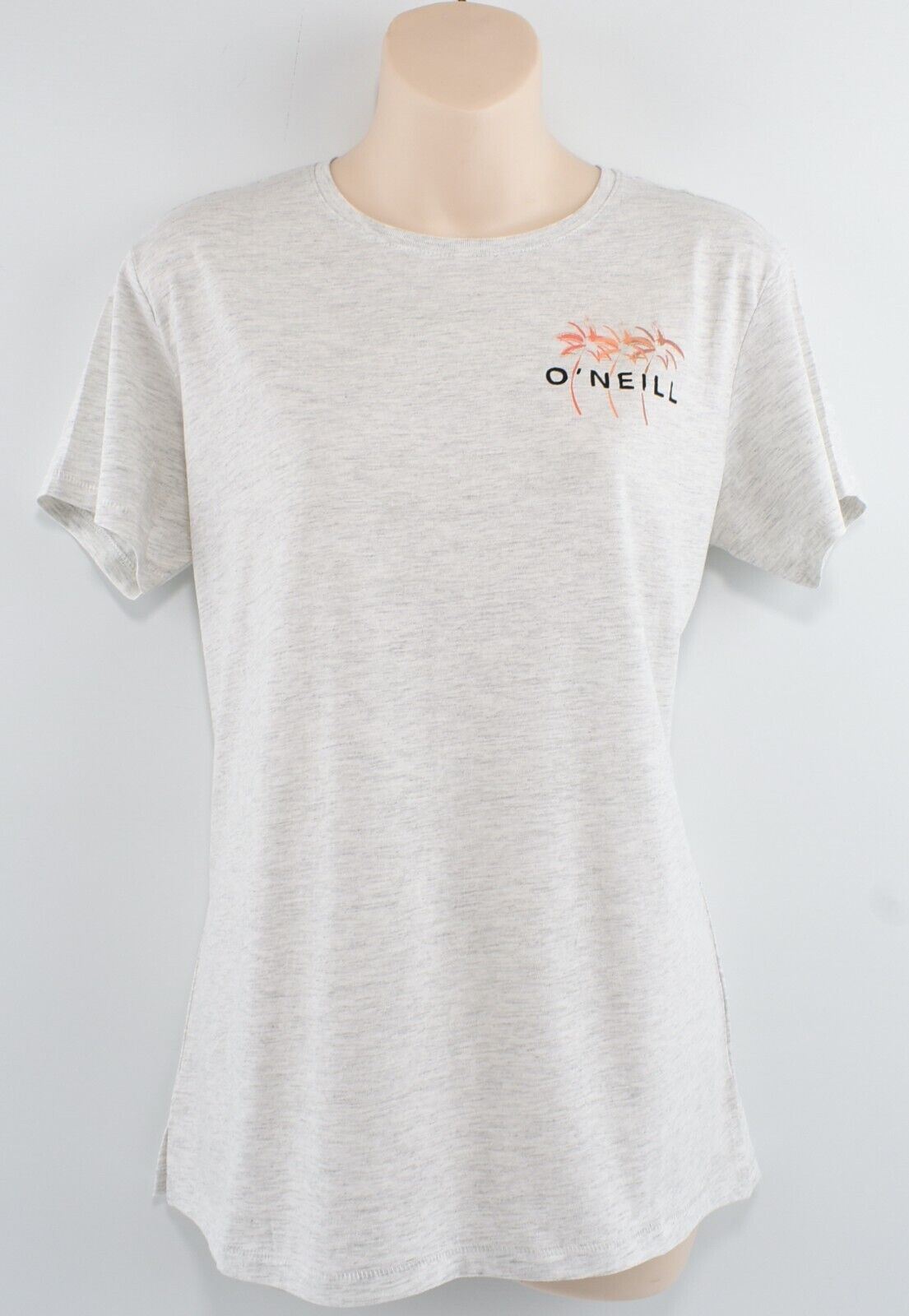 O'NEILL Women's DORA Organic Cotton Graphic Print Tee, Grey, size M /UK 12