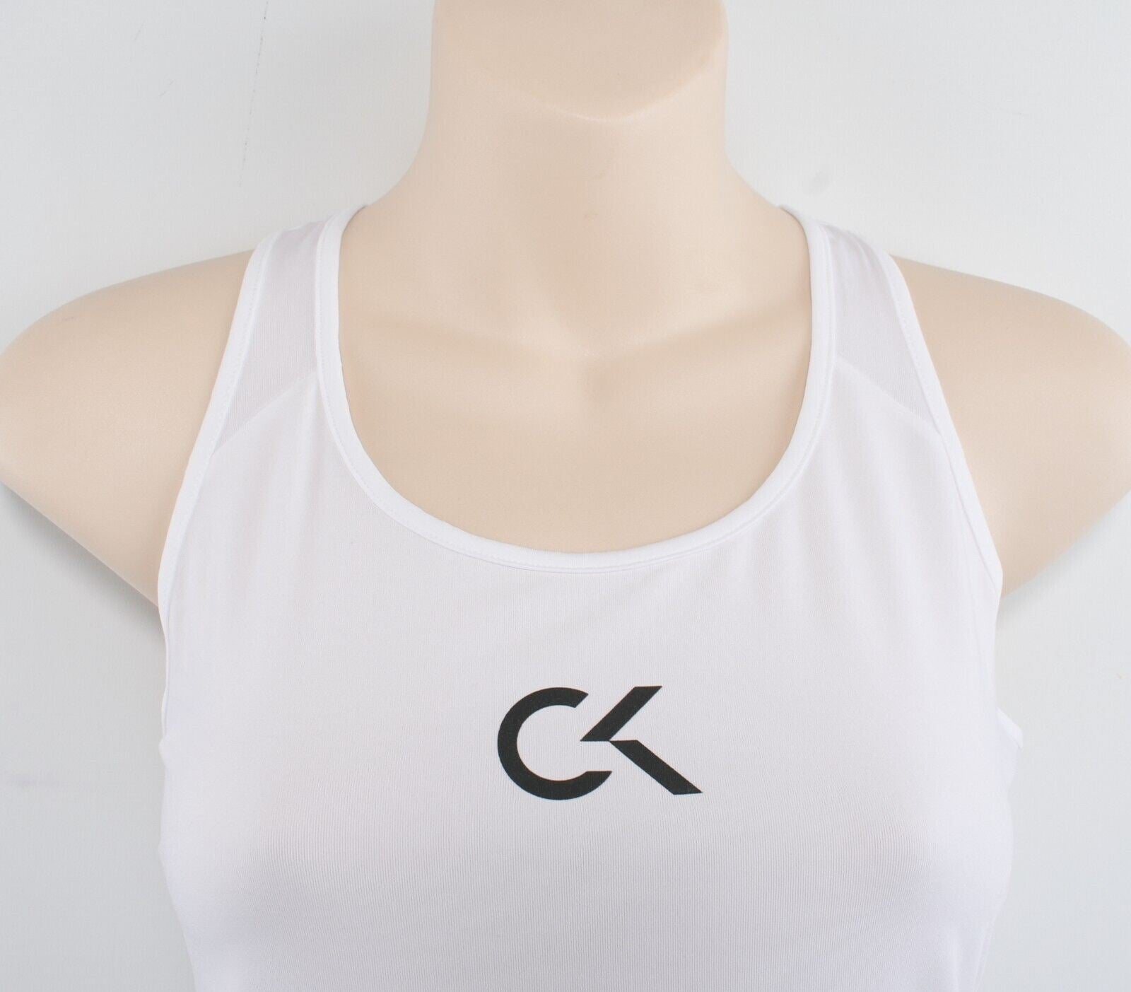 CALVIN KLEIN Performance: Women's Logo Tank Top, White, size XS /UK 6