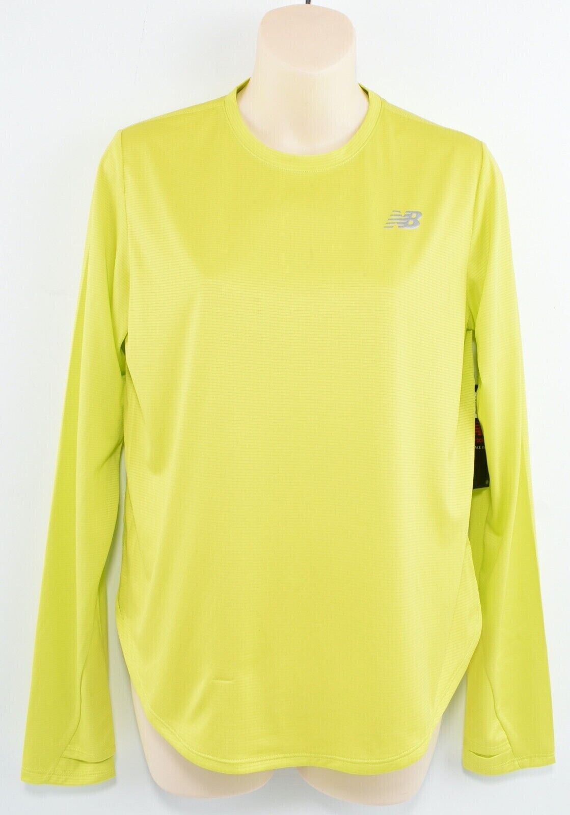 NEW BALANCE Women's ACCELERATE Long Sleeve Running Top, Neon Yellow, size L /14