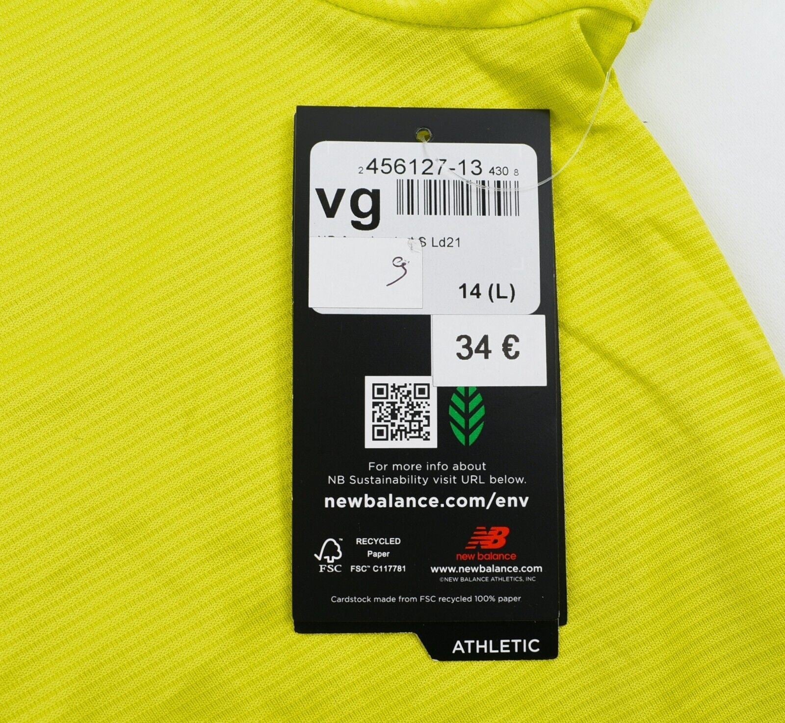 NEW BALANCE Women's ACCELERATE Long Sleeve Running Top, Neon Yellow, size L /14