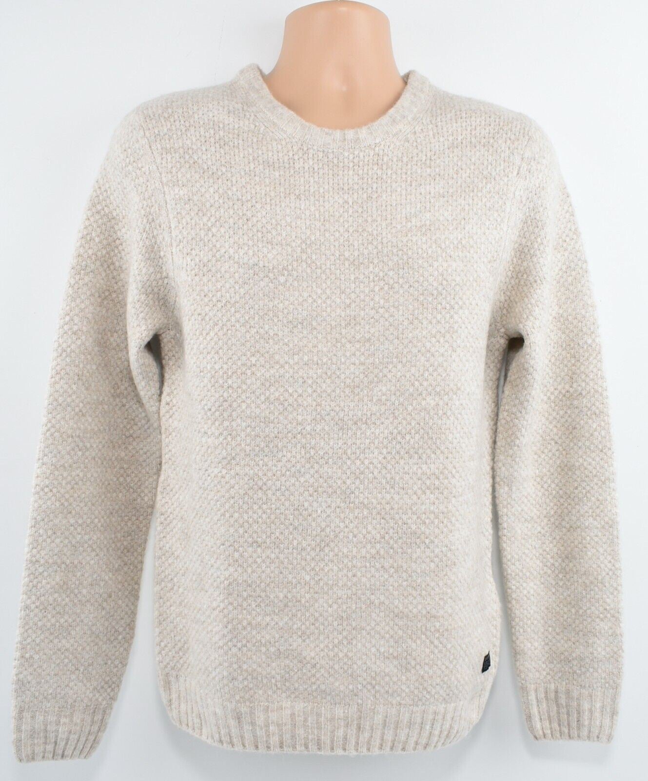 FIRETRAP Men's Texture Knit Jumper /Sweater, Beige, size SMALL