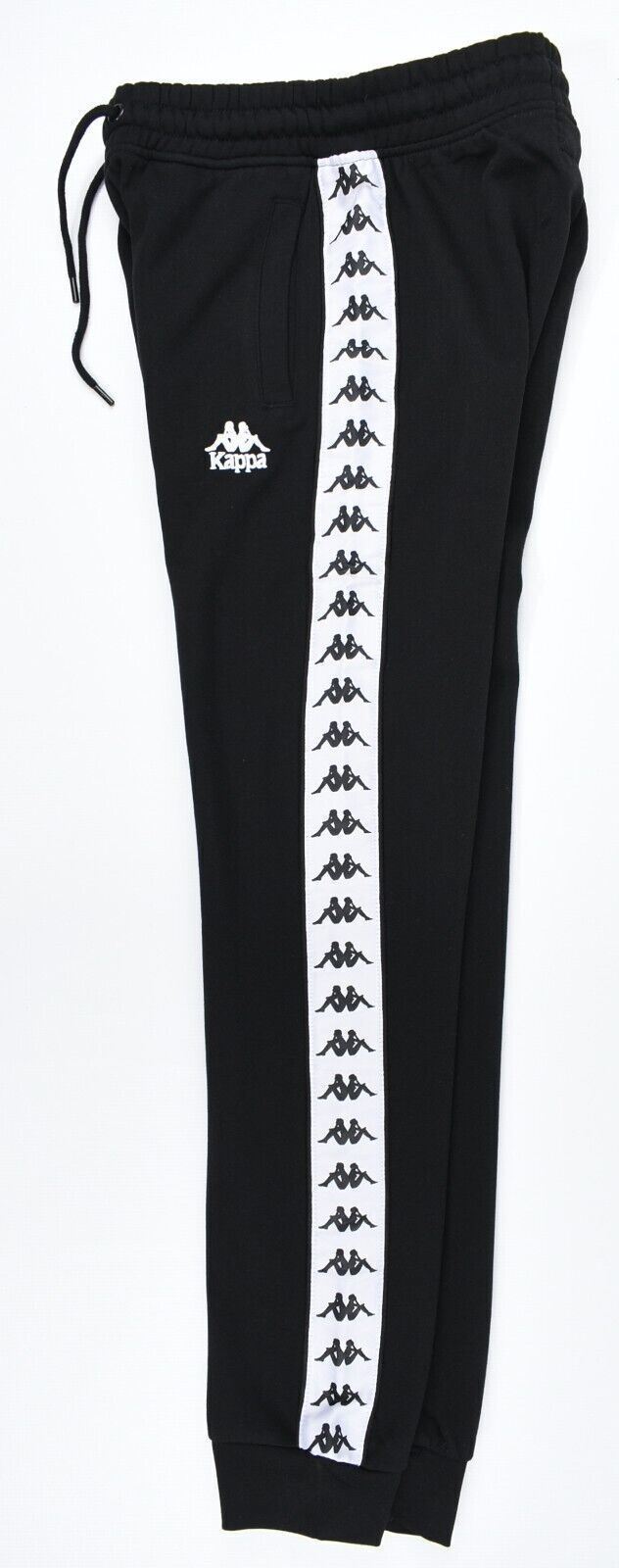 KAPPA Men's Logo Tape SLIM FIT Joggers, Black, size XL