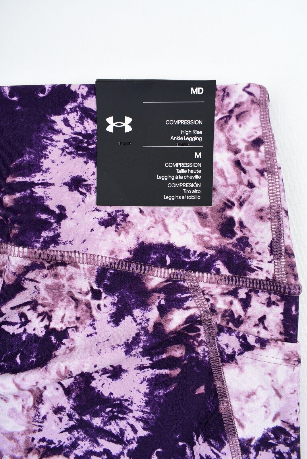 UNDER ARMOUR Women's High Rise Ankle Leggings, Ash Plum Purple/Multi, size M