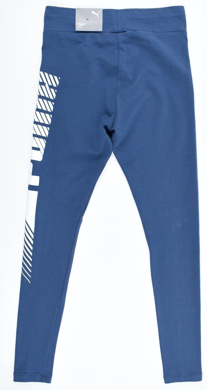 PUMA Women's Cotton Leggings, Denim Blue & White Logo, size XS /UK 8