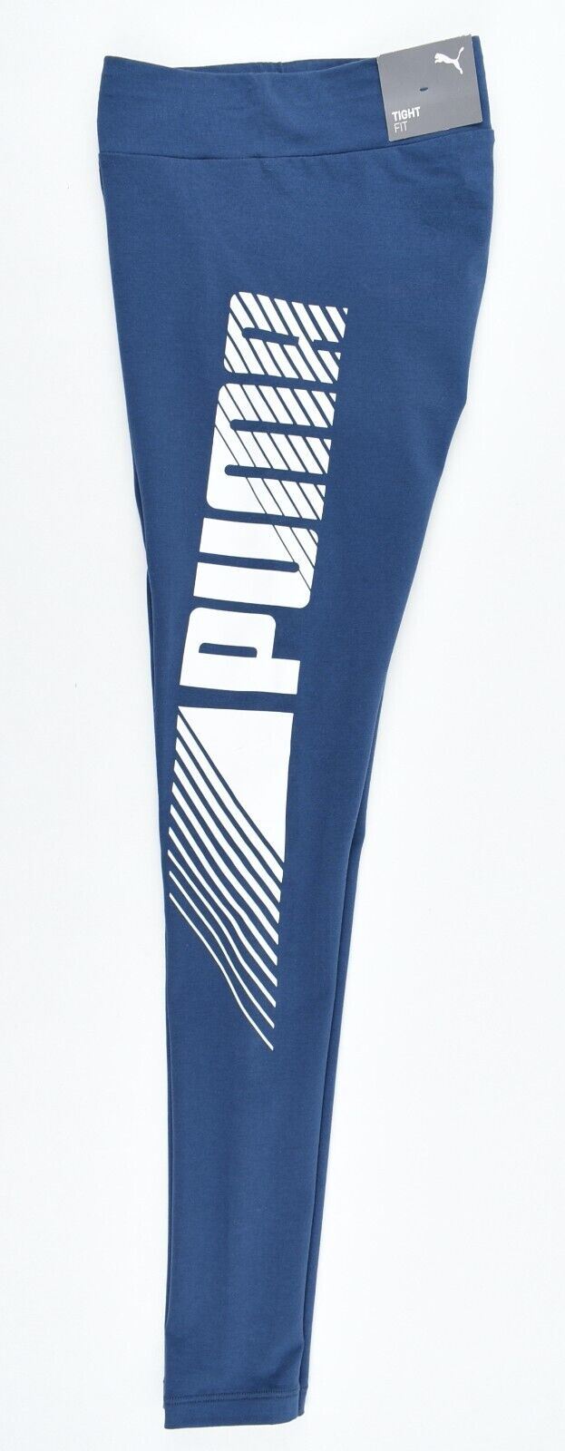 PUMA Women's Cotton Leggings, Denim Blue & White Logo, size XS /UK 8