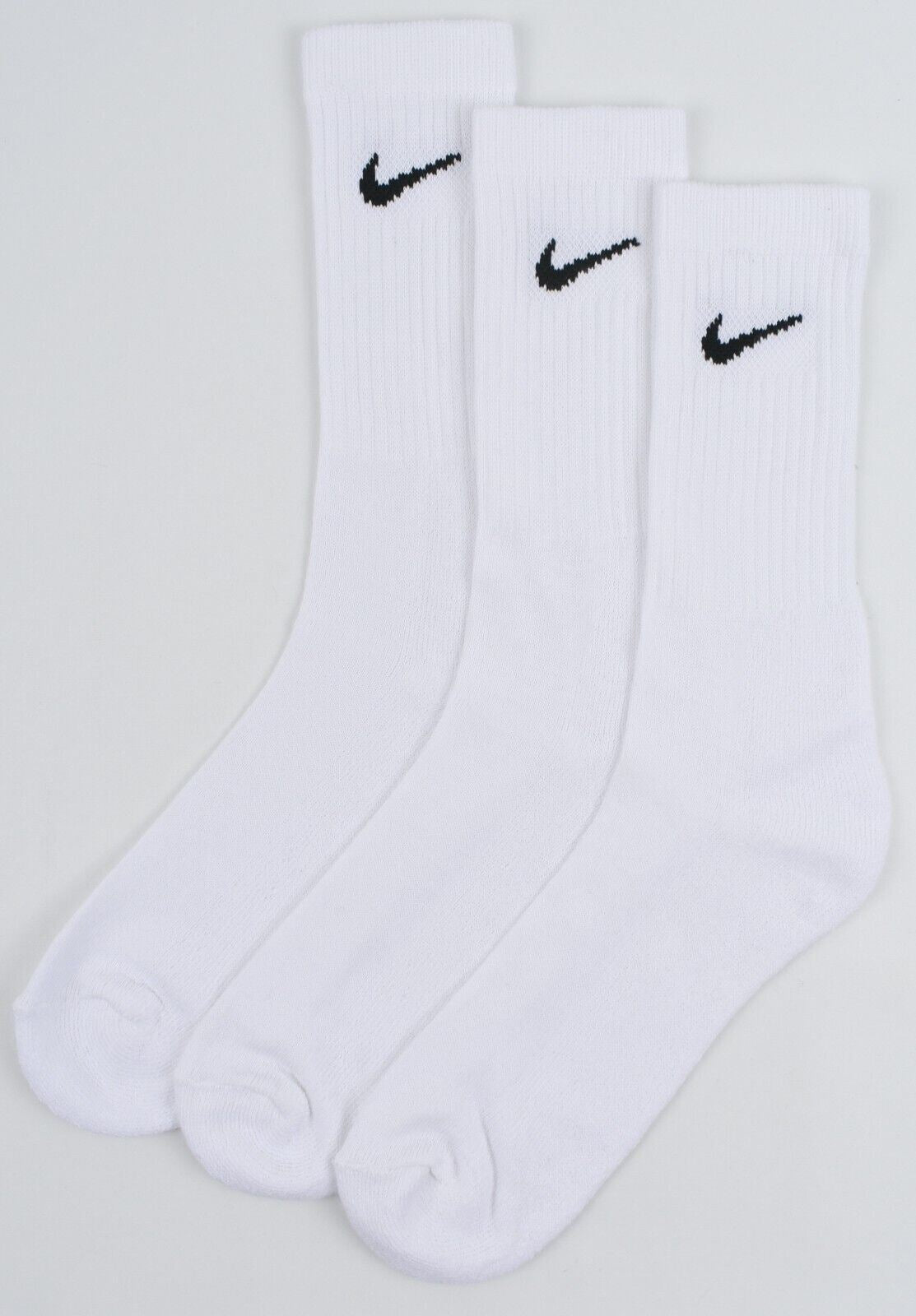 NIKE Men's 3-pack Cotton Rich Cushioned Sports Socks, White, size UK 8-11