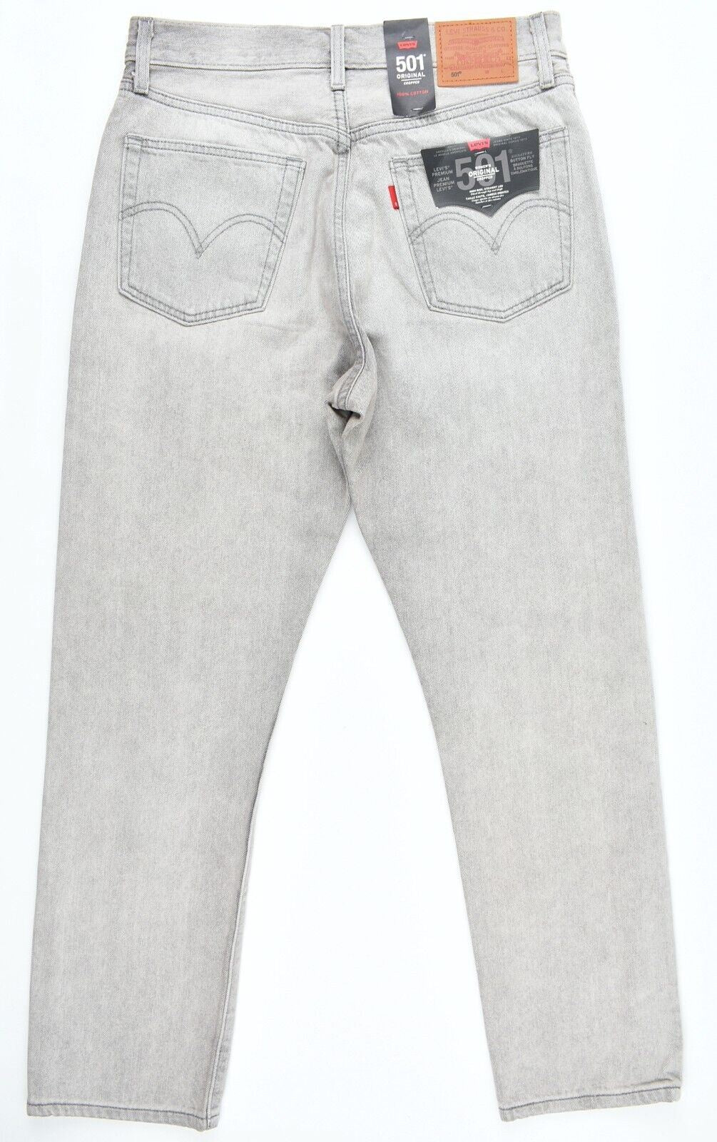 LEVI'S 501 Women's High Rise Straight Leg Cropped Jeans, Grey, size W28 L28