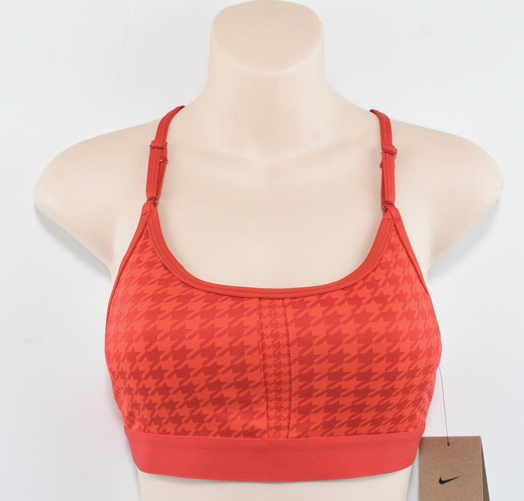 NIKE Women's Icon Clash Light Support Sports Bra sz S Small Red Houndstooth