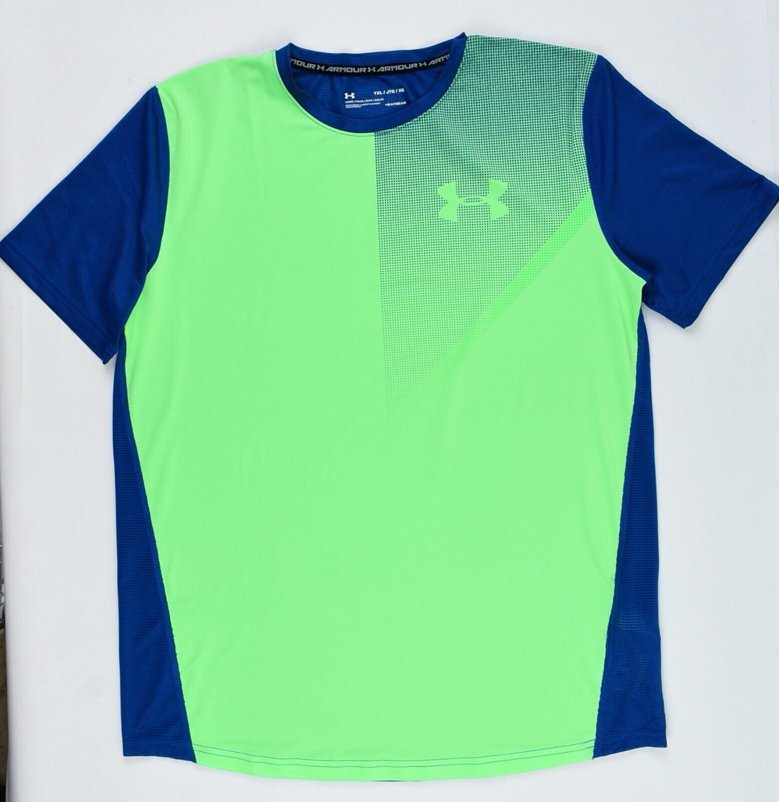 UNDER ARMOUR Boys' Kids UA RAID Activewear T-shirt, Blue/Green, size 13-15 years