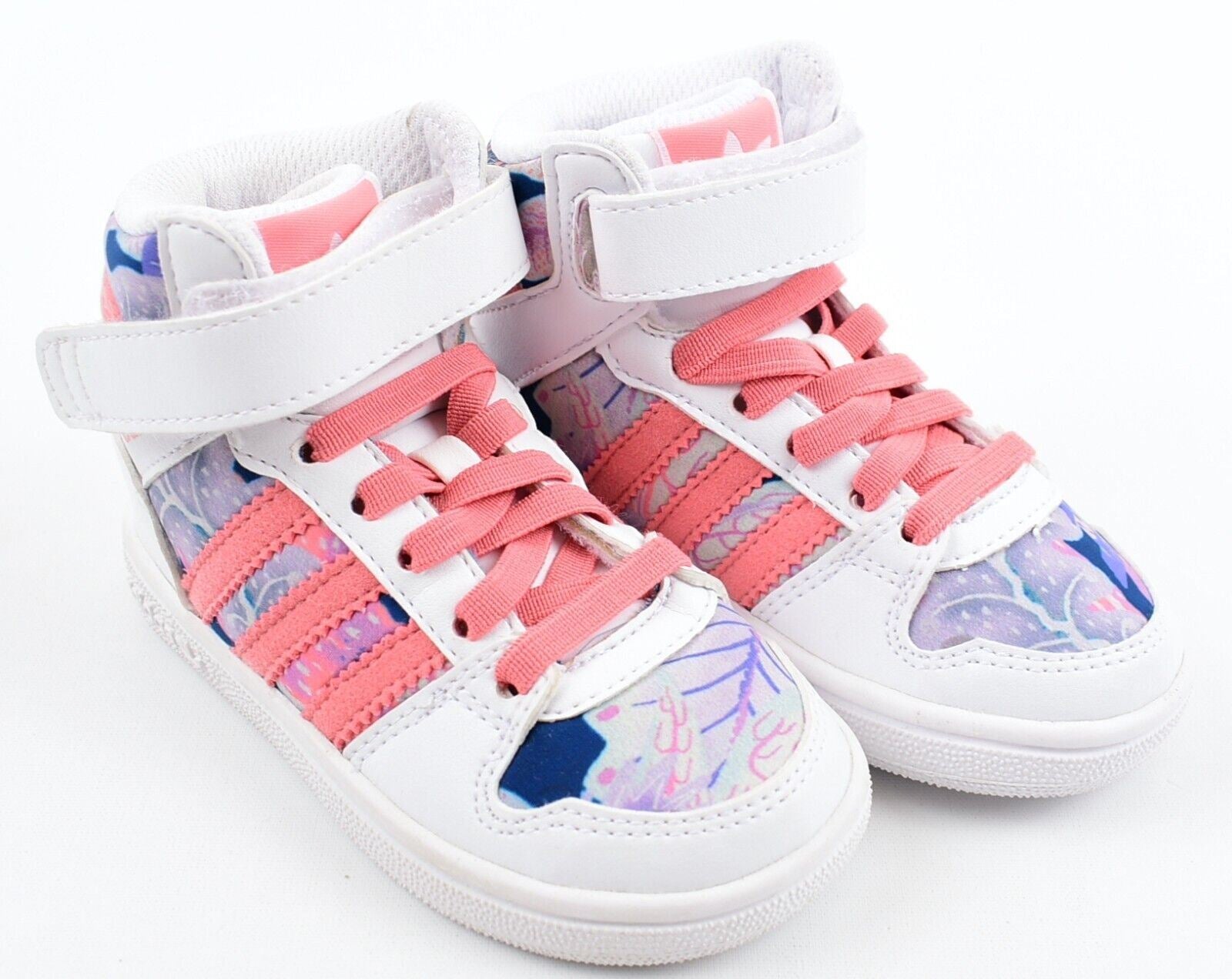 ADIDAS Girls' PROP PLAY 2 High Top Trainers, White-Pink, size infant UK 5 /EU 21