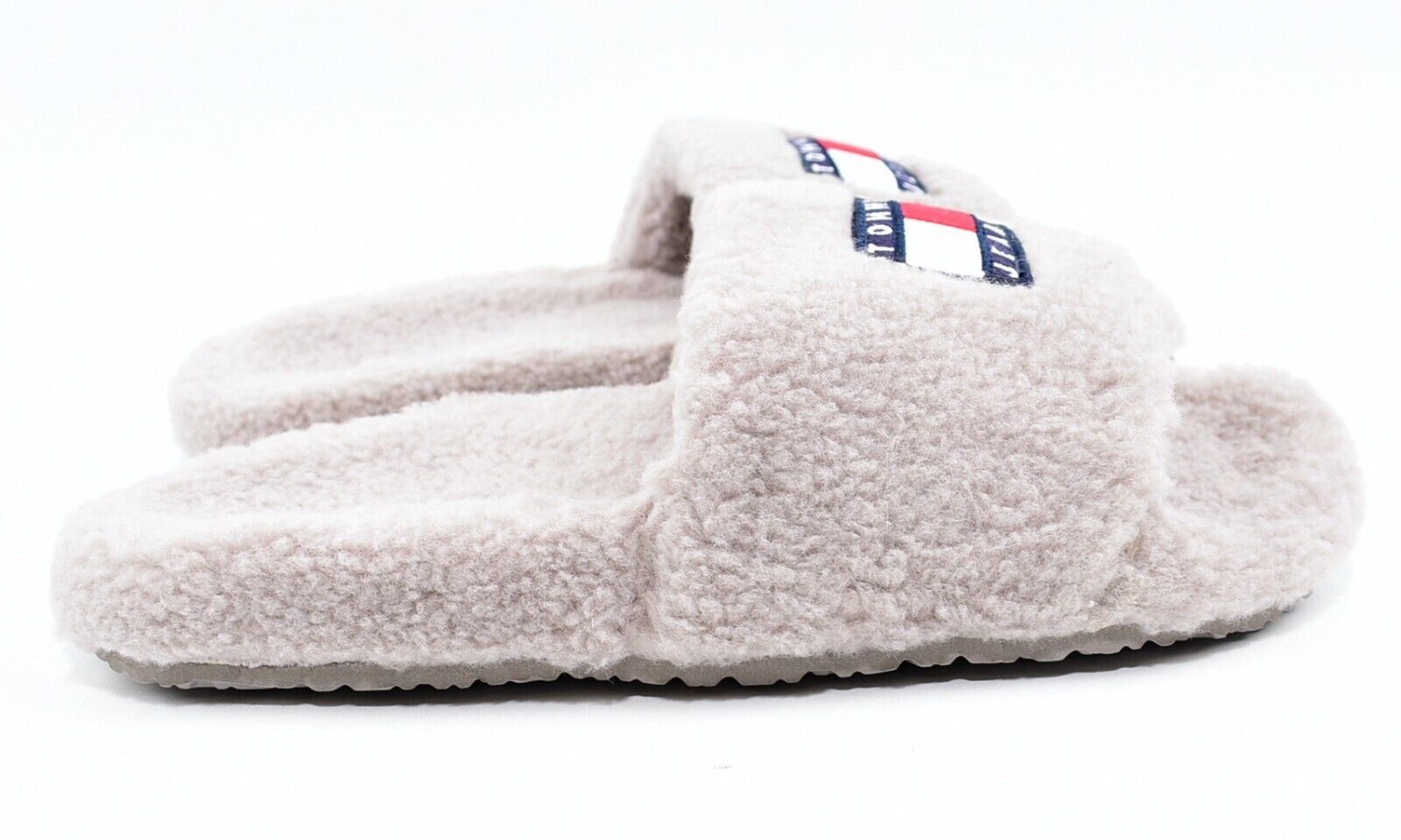 TOMMY HILFIGER - TOMMY JEANS Women's GINZO Fleece Sliders, Grey size UK 4 /EU 37