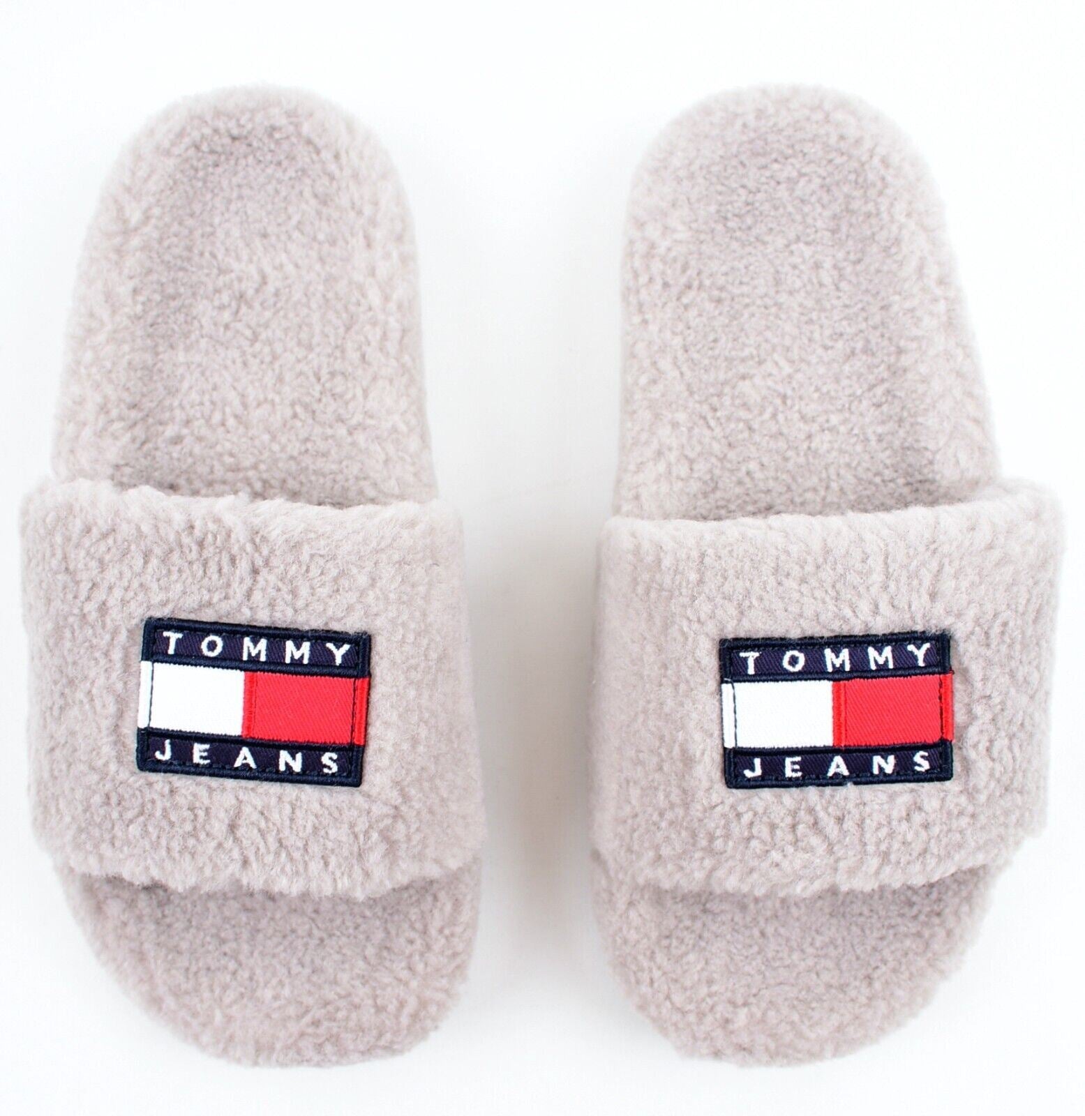 TOMMY HILFIGER - TOMMY JEANS Women's GINZO Fleece Sliders, Grey size UK 4 /EU 37