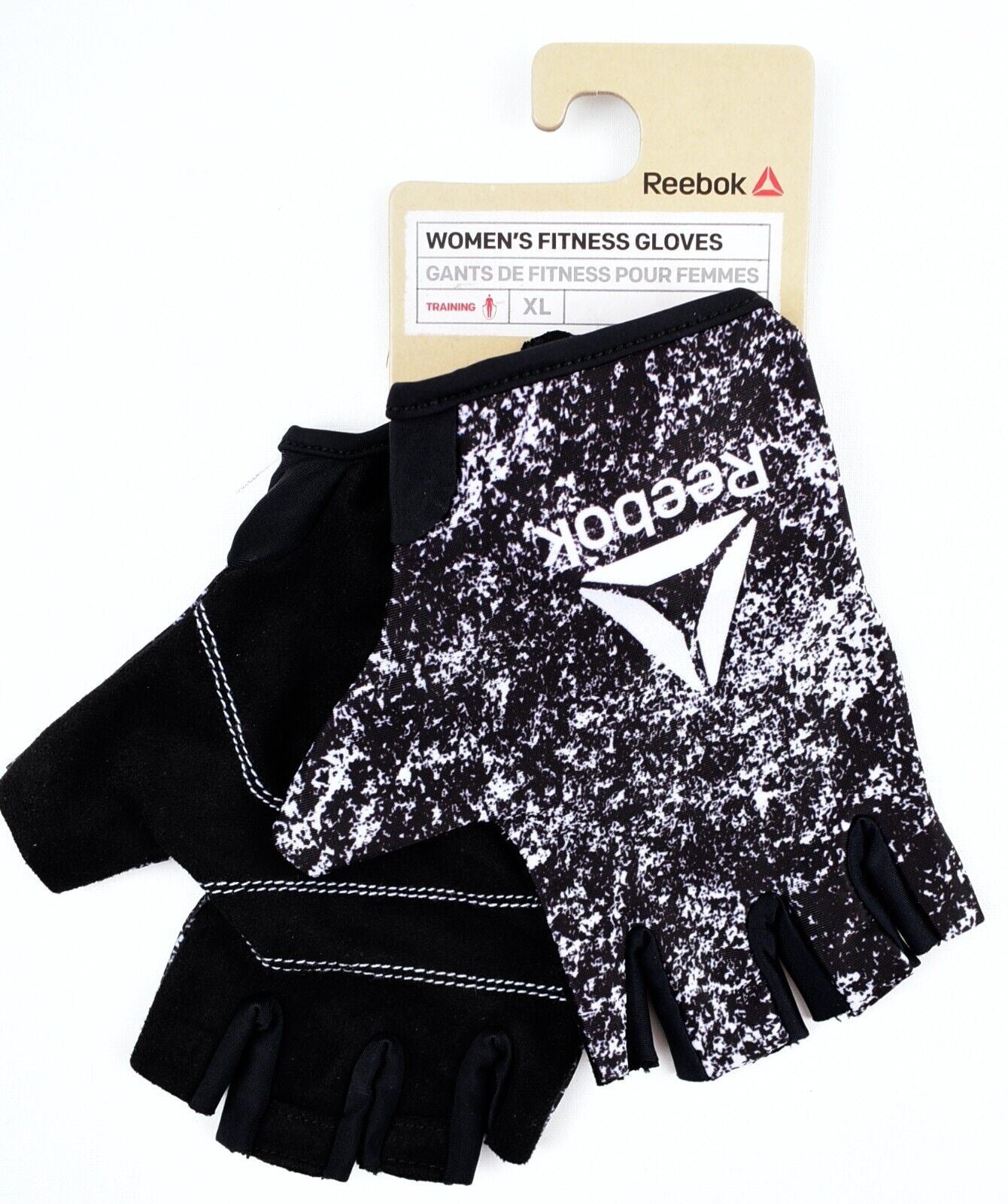 REEBOK Women's Fitness /Training Gloves, Black /White, size XL