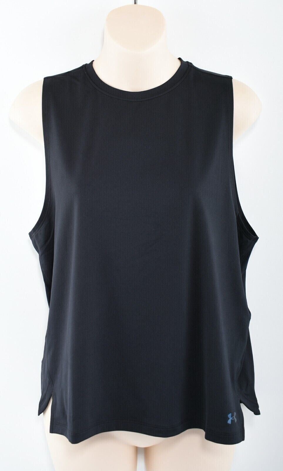 UNDER ARMOUR Activewear Women's RUSH TANK Top, Black, size L (UK 14)
